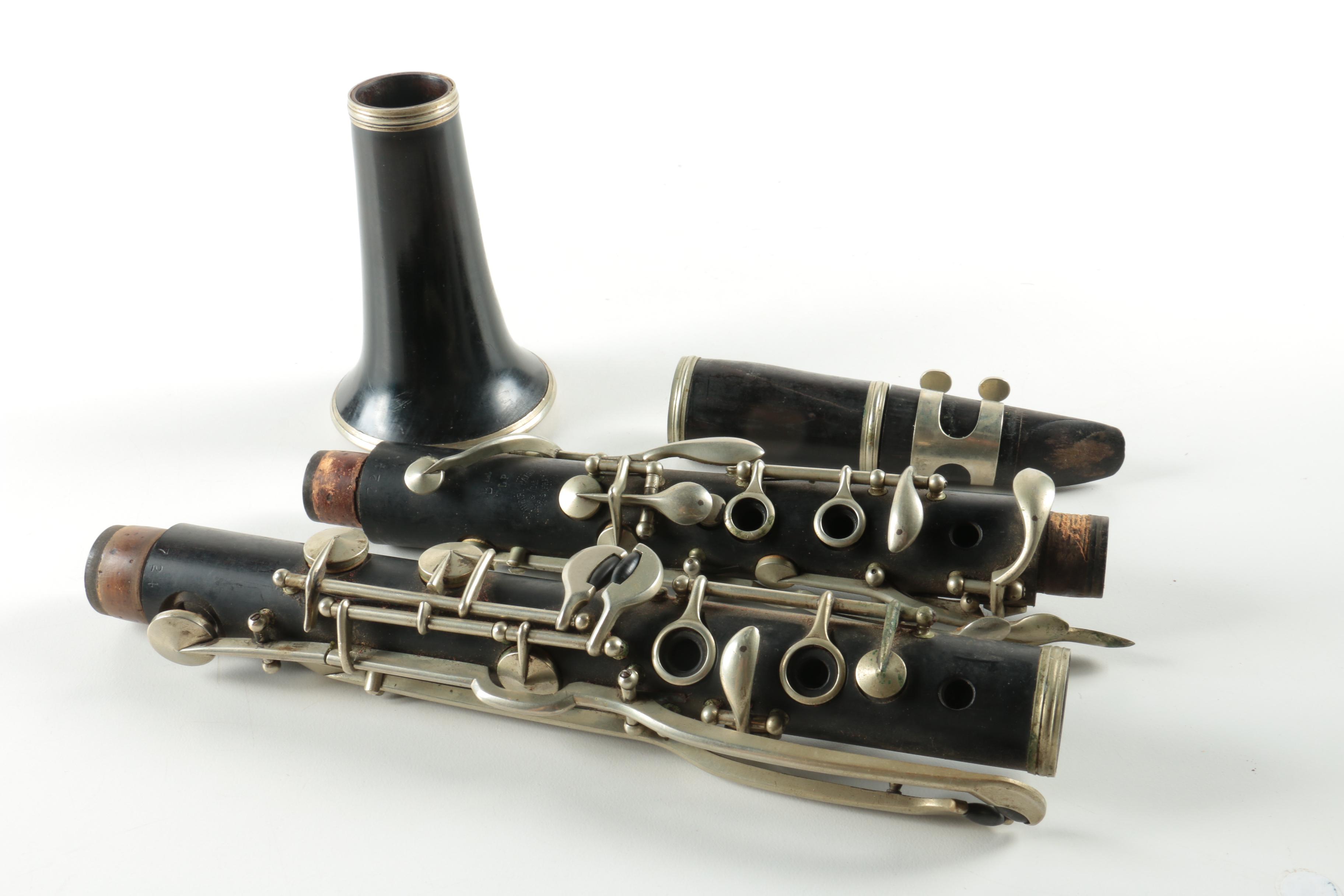 Antique French Henri Farny Et Cie Wood Clarinet | EBTH