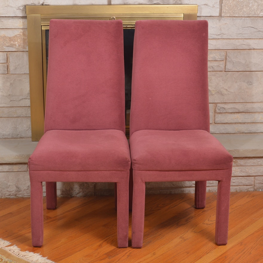 light red upholstered parsons