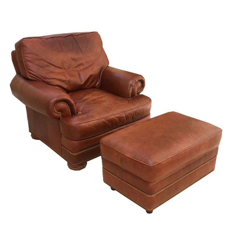 Leather Lounge Chair and Ottoman by WhittemoreSherrill EBTH