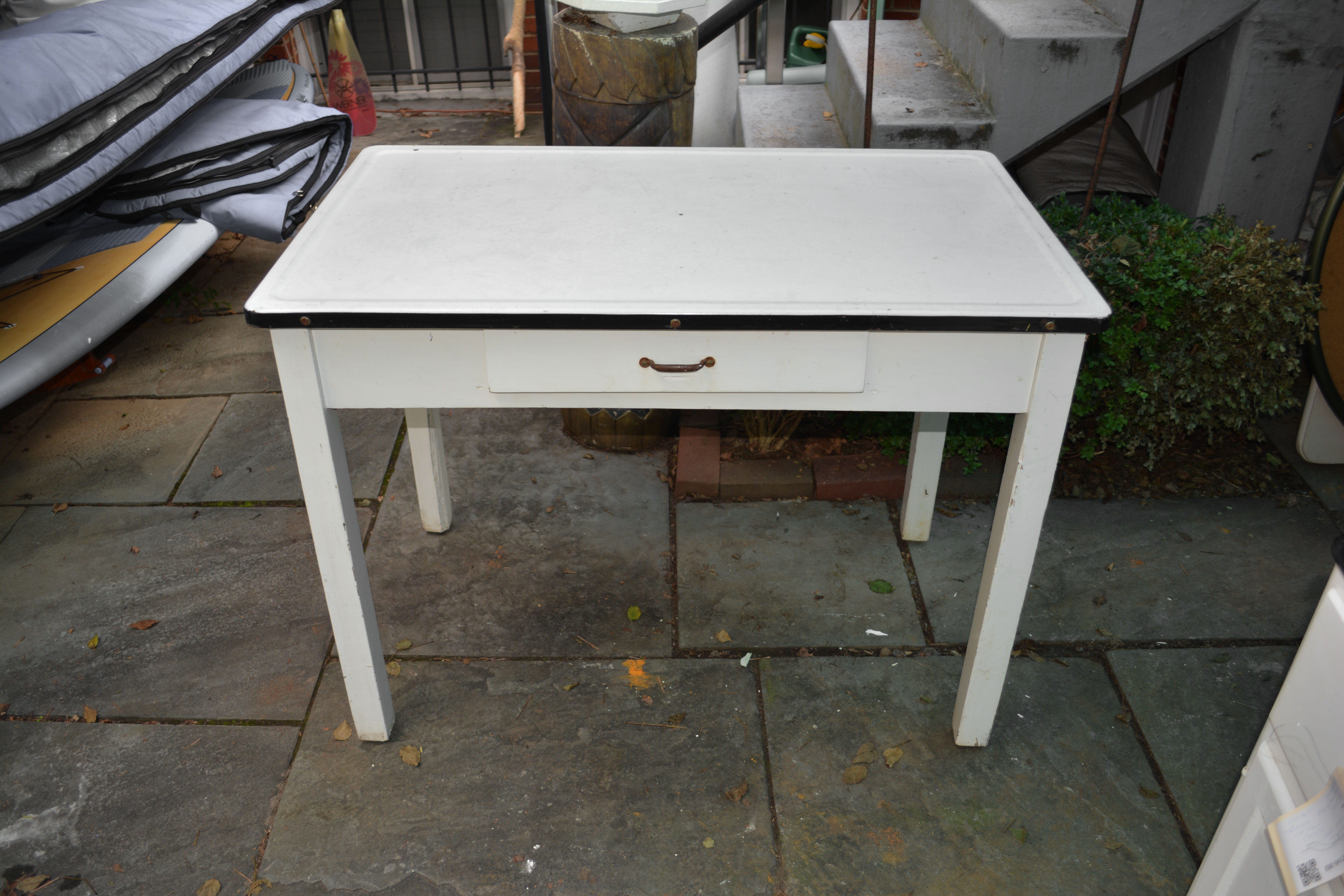 White Metal Top Kitchen Work Table EBTH