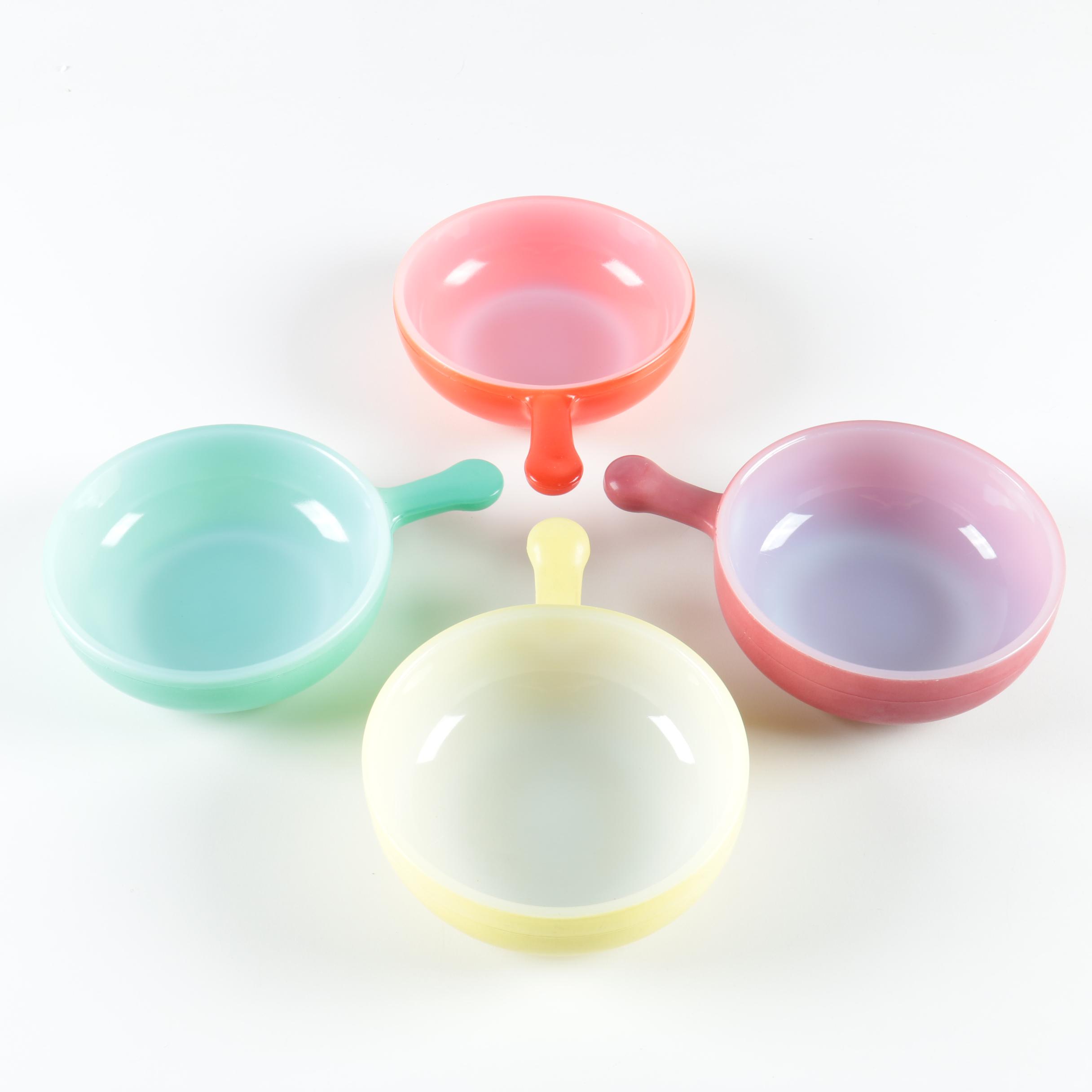 Four "Glasbake" Soup Bowls with Handles EBTH