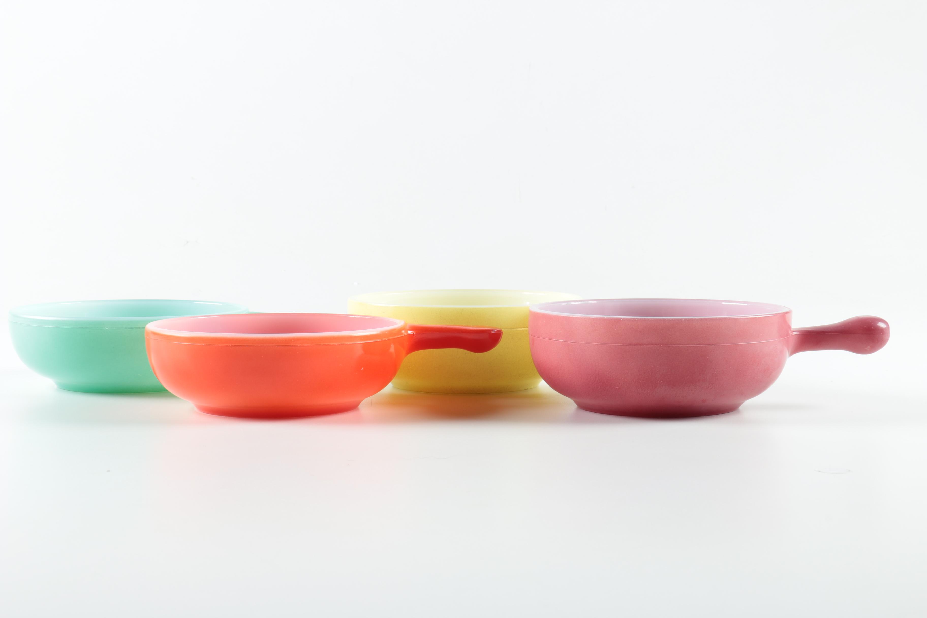 Four "Glasbake" Soup Bowls with Handles EBTH
