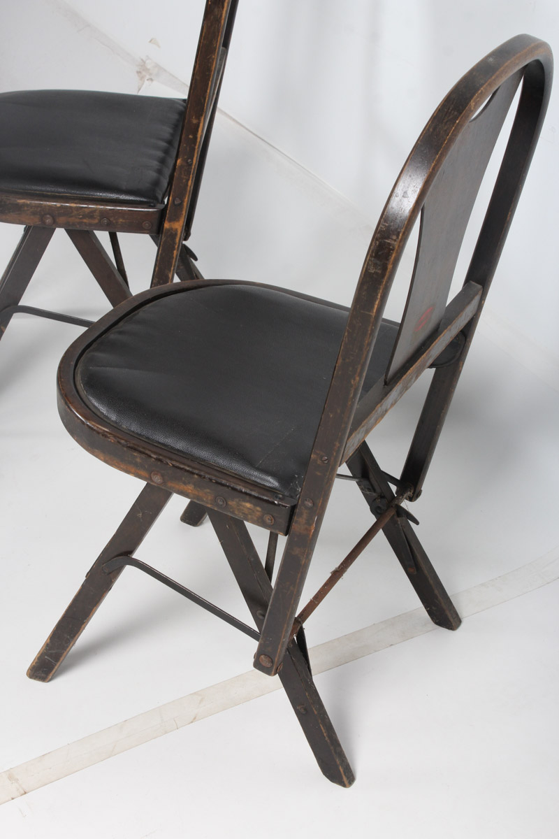 Vintage "Solid Kumfort" Wooden Folding Chairs by Louis