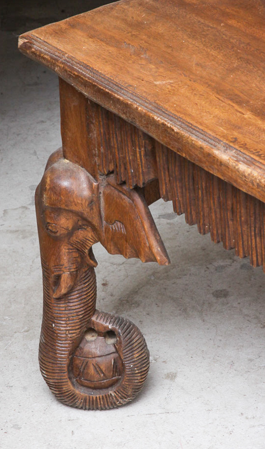 Carved Elephant Leg Coffee Table EBTH