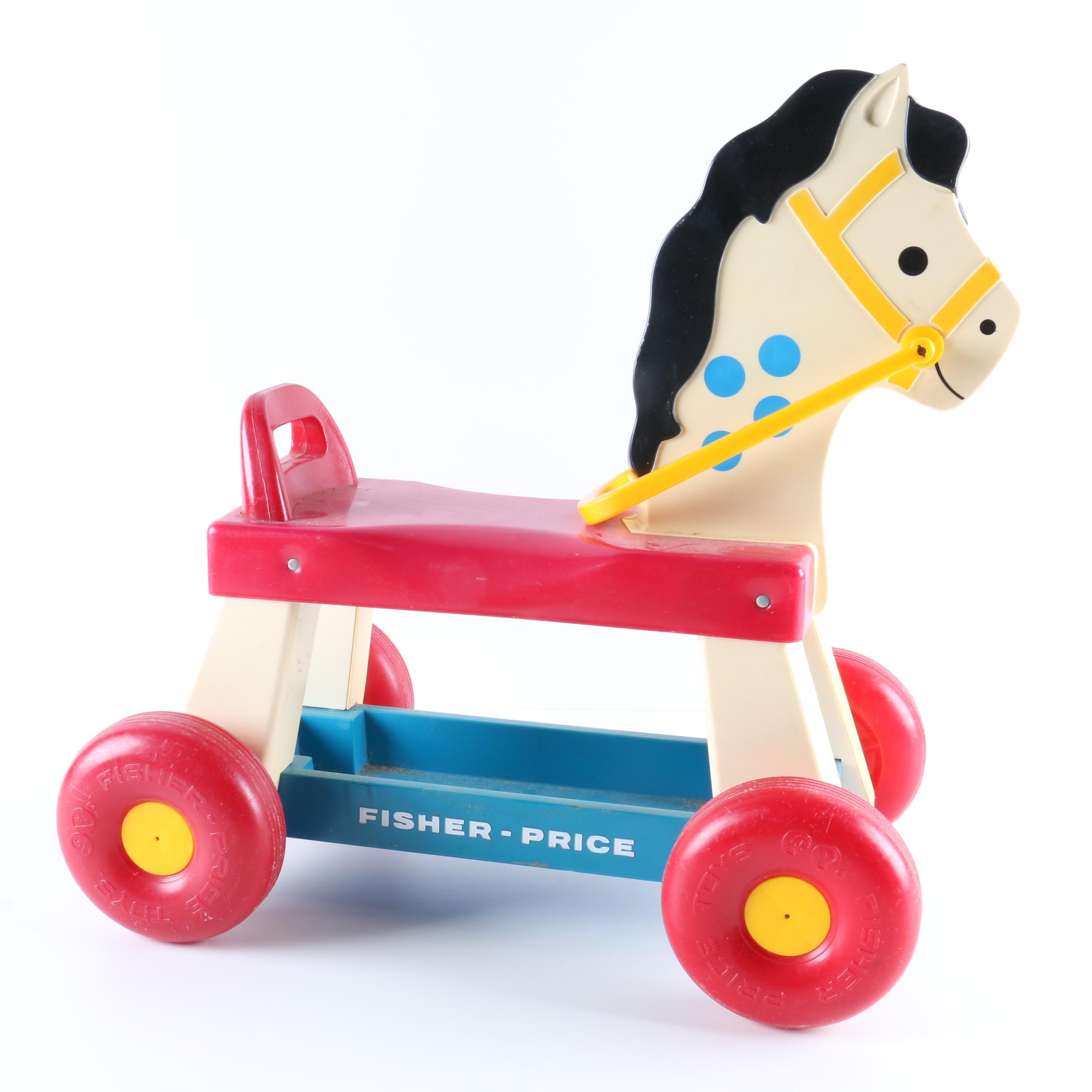 fisher price riding horse on wheels