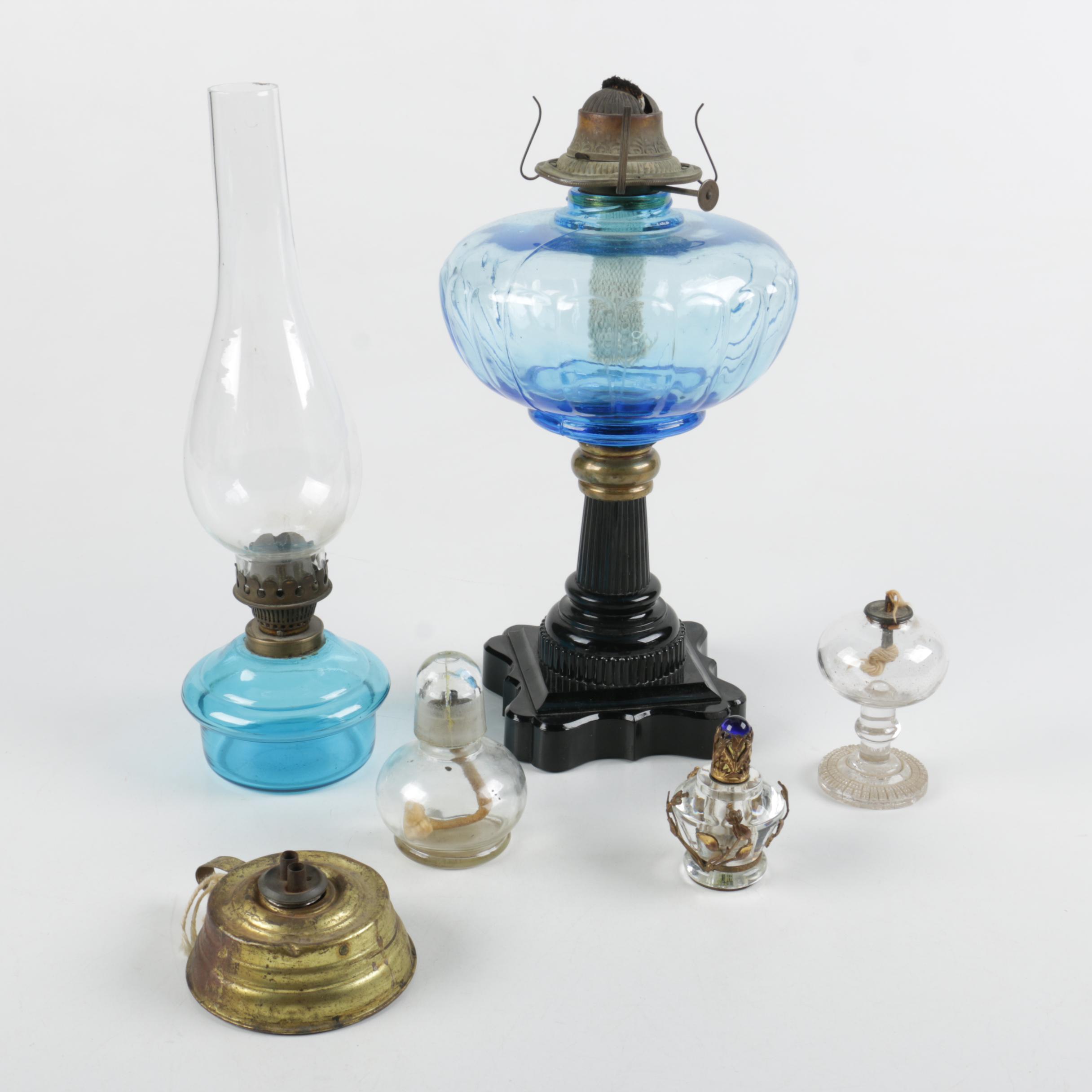 Vintage Glass Kerosene Lamps EBTH