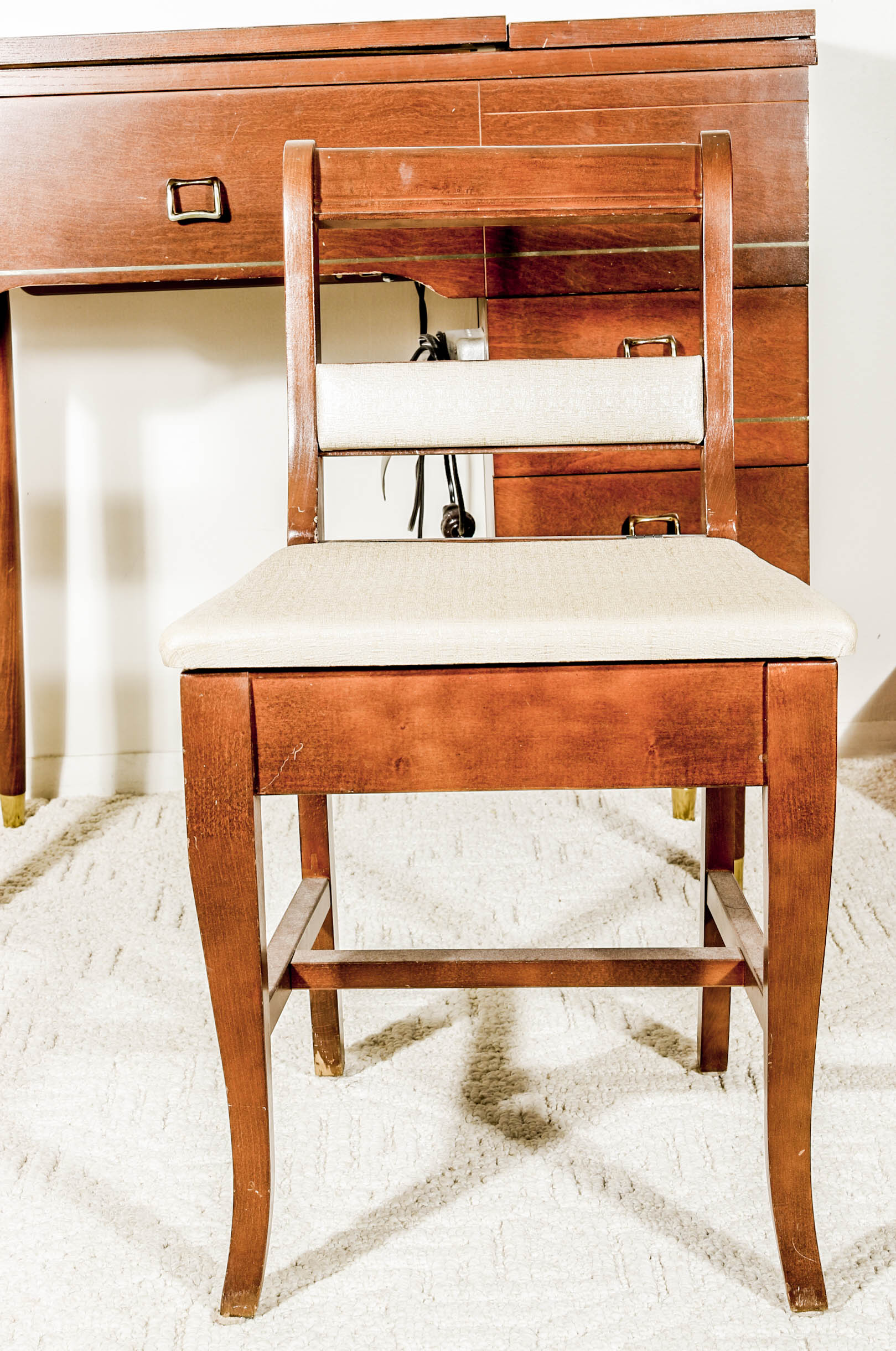 Necchi Sewing Machine, Table, and Chair EBTH