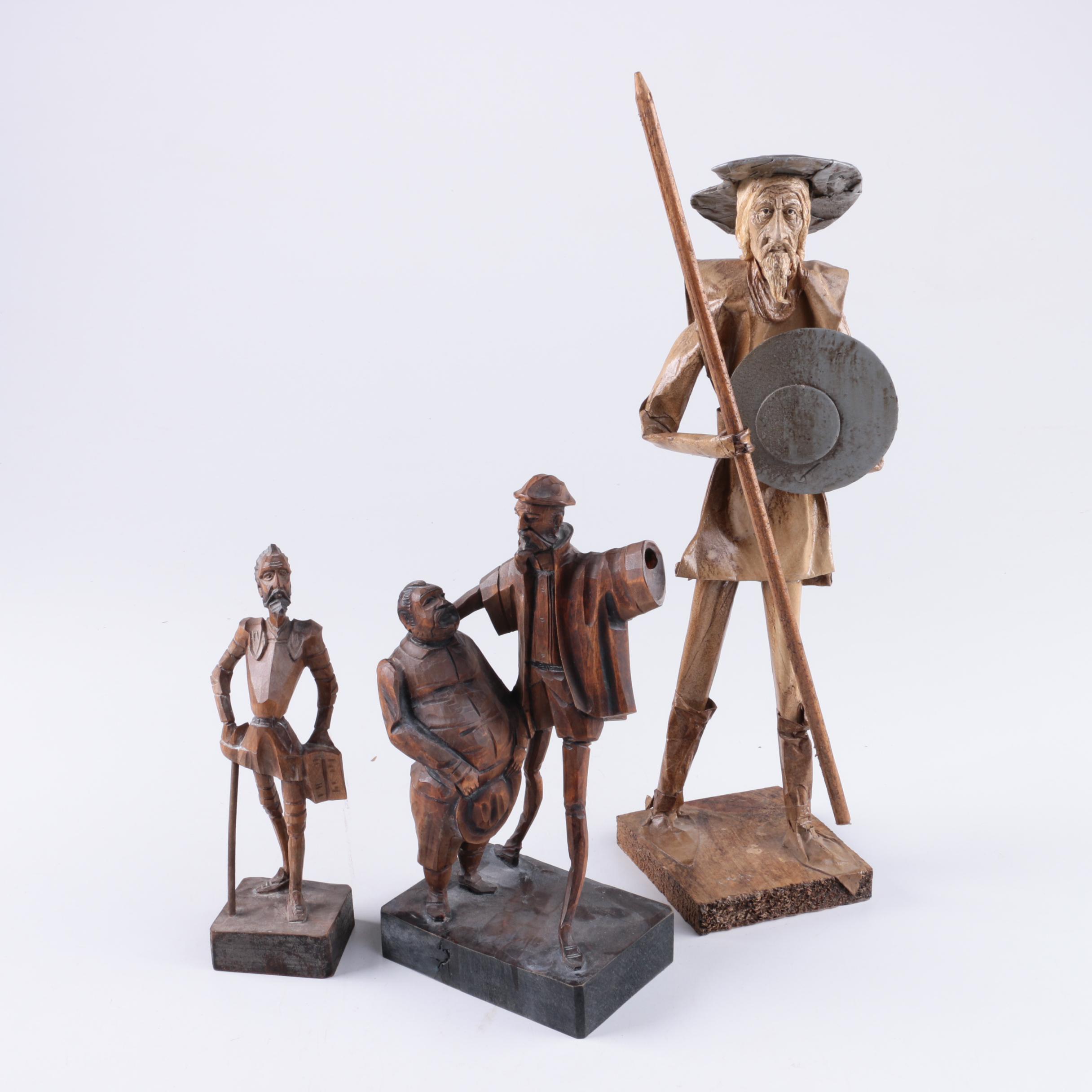 HandCarved Wooden Don Quixote Figures Featuring OURO Artesania EBTH