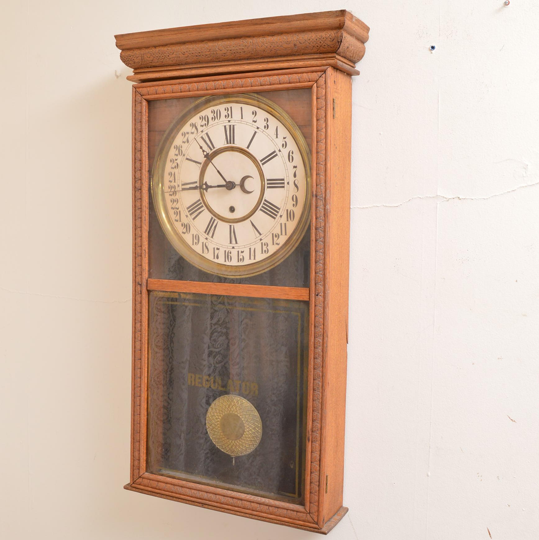 Antique Regulator Wall Clock EBTH