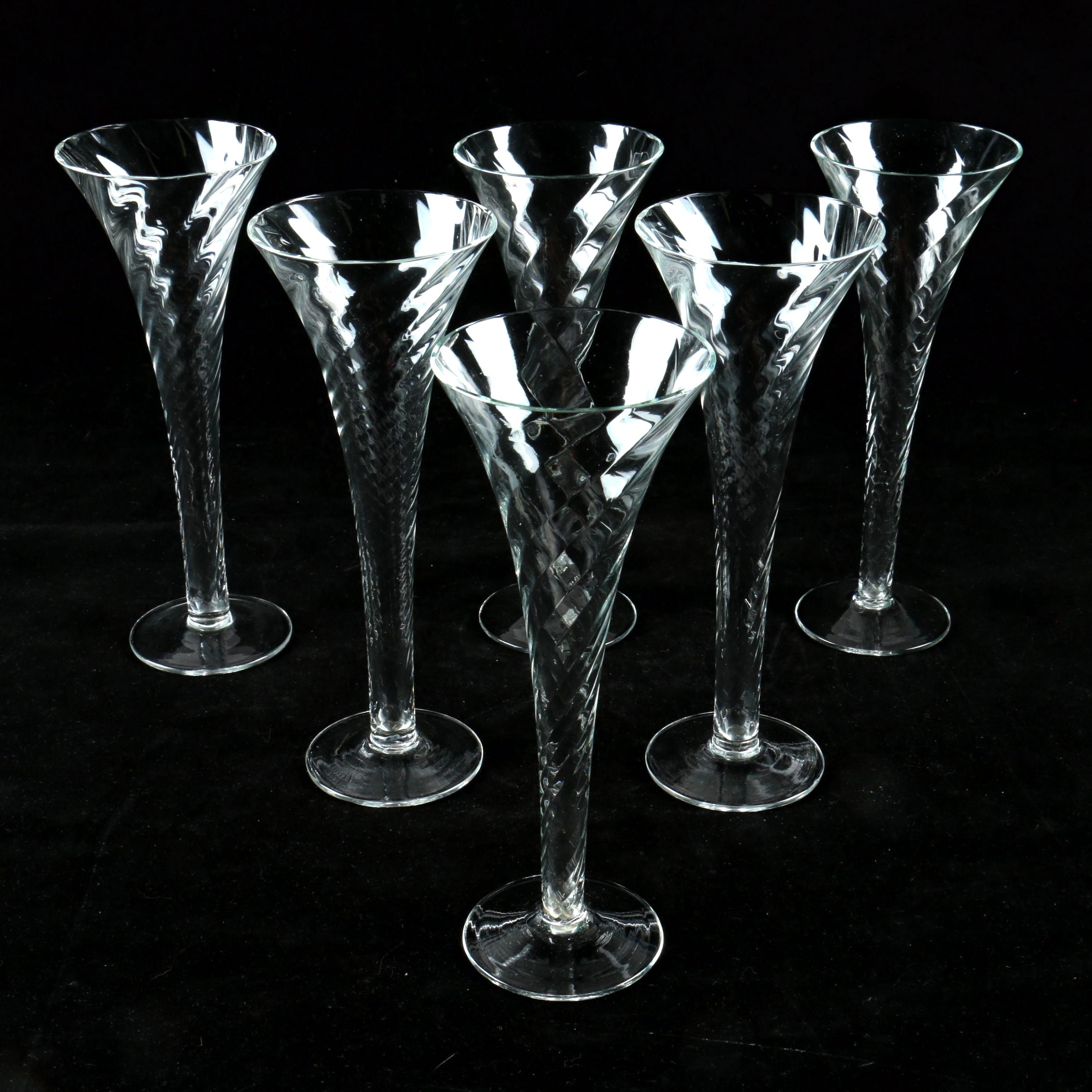 Hollow Stem Champagne Flutes EBTH