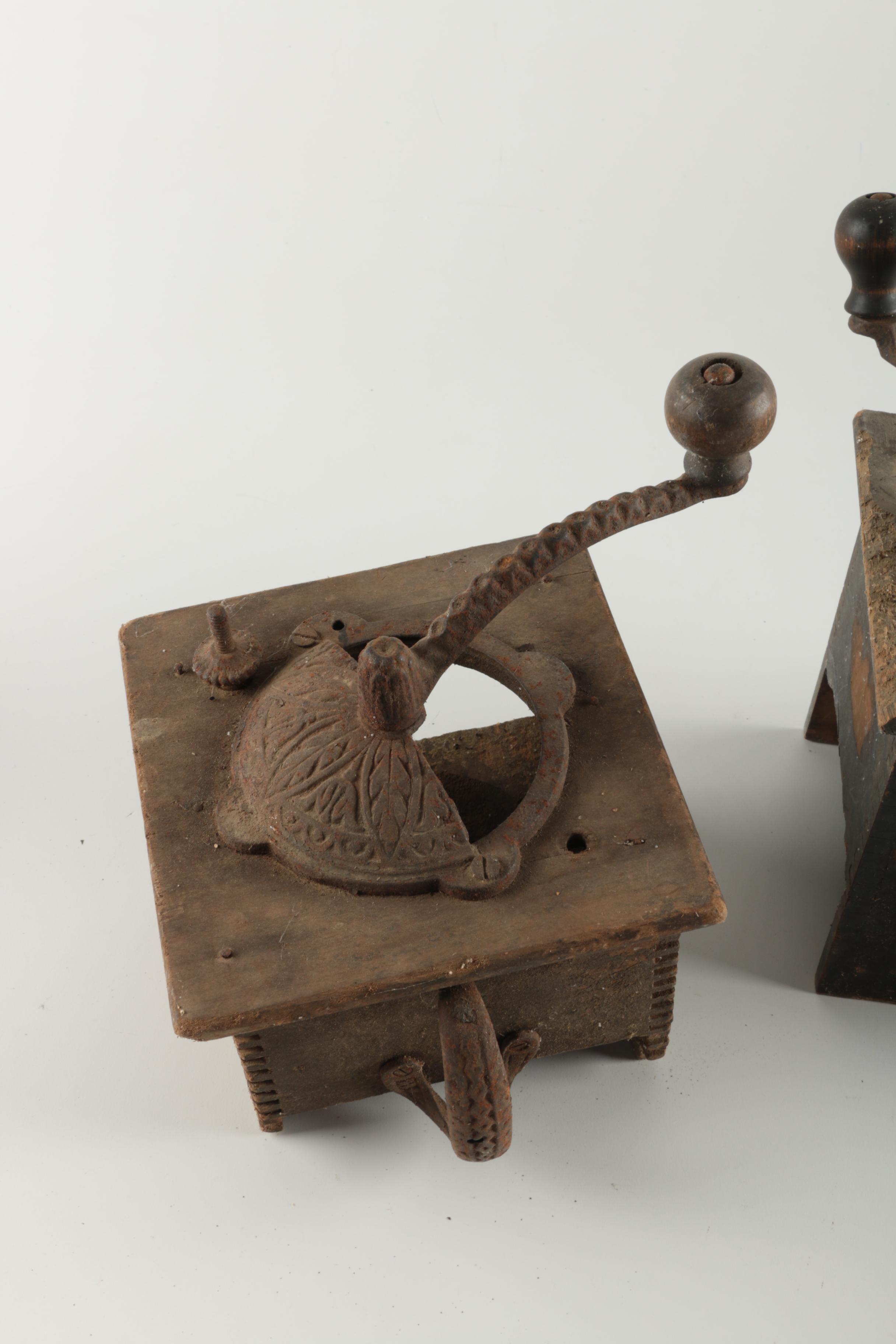 Vintage Wooden Crank Grinders EBTH