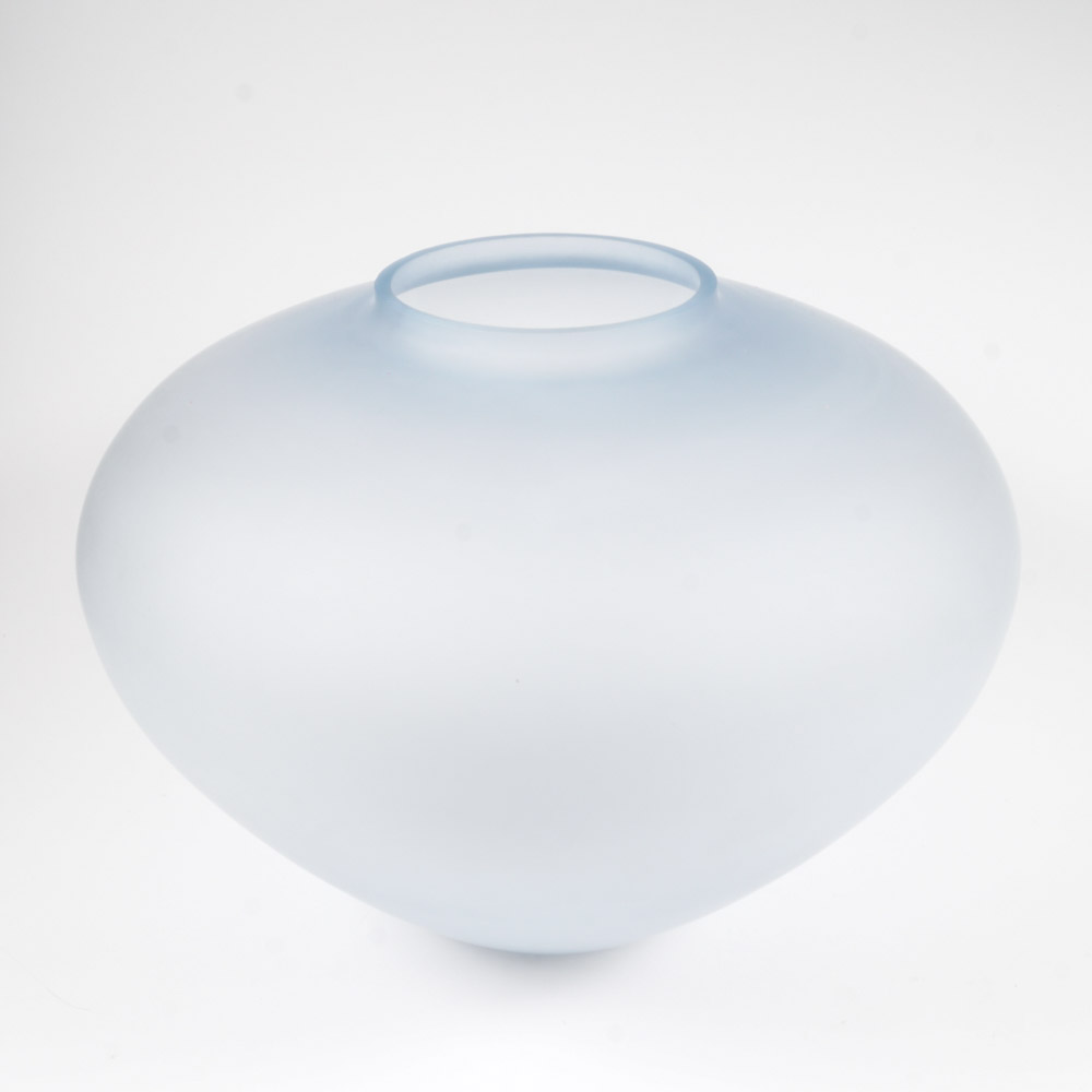 Blue Balos Mouth Blown Glass Vase EBTH