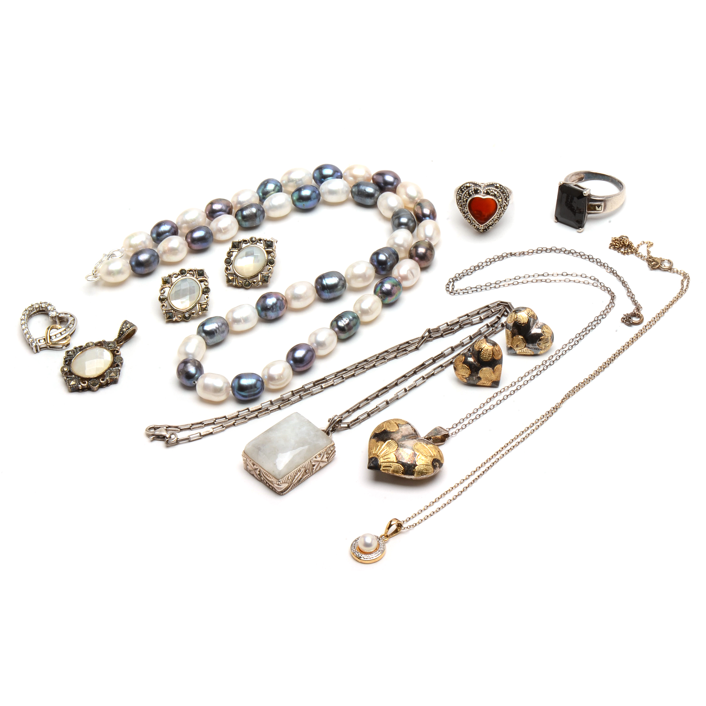Sterling Silver Costume Jewelry Assortment EBTH