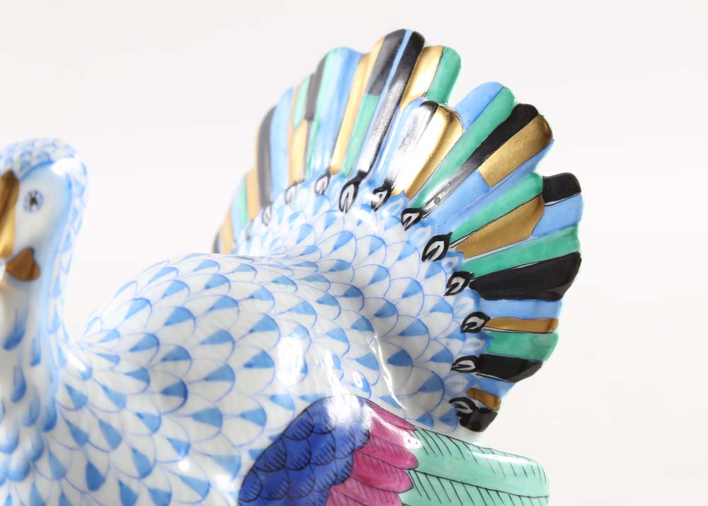 Herend Hand Painted Porcelain Turkey Figurine EBTH