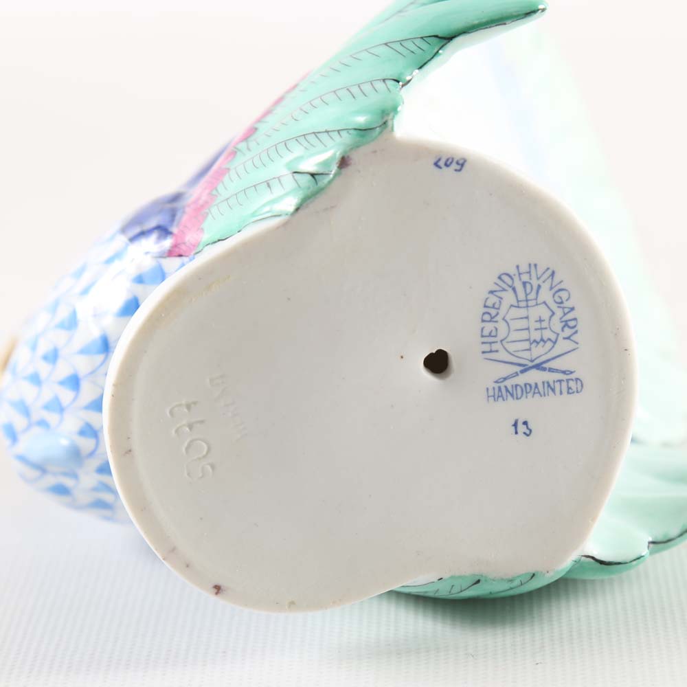 Herend Hand Painted Porcelain Turkey Figurine EBTH