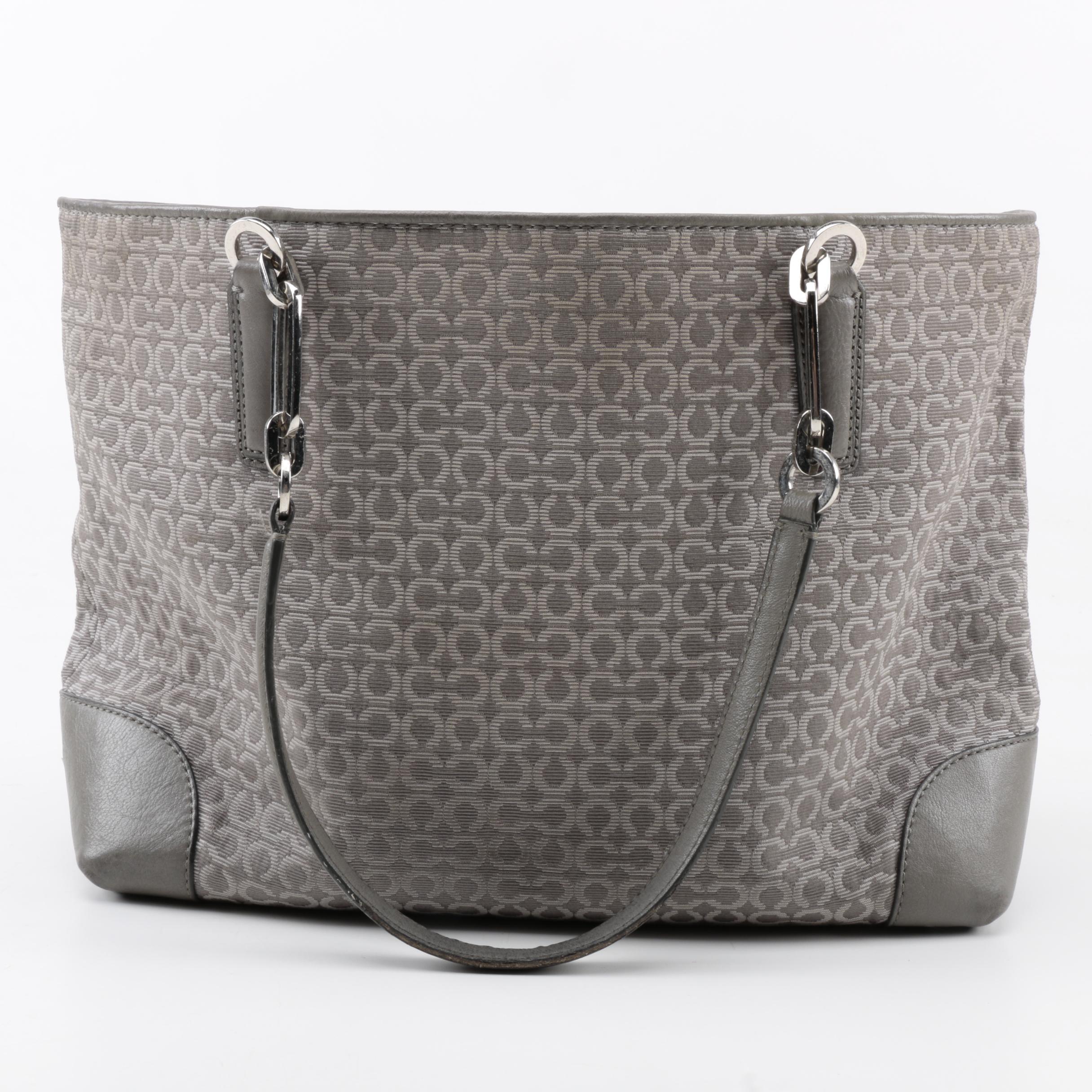 Coach Grey Signature Tote Handbag EBTH