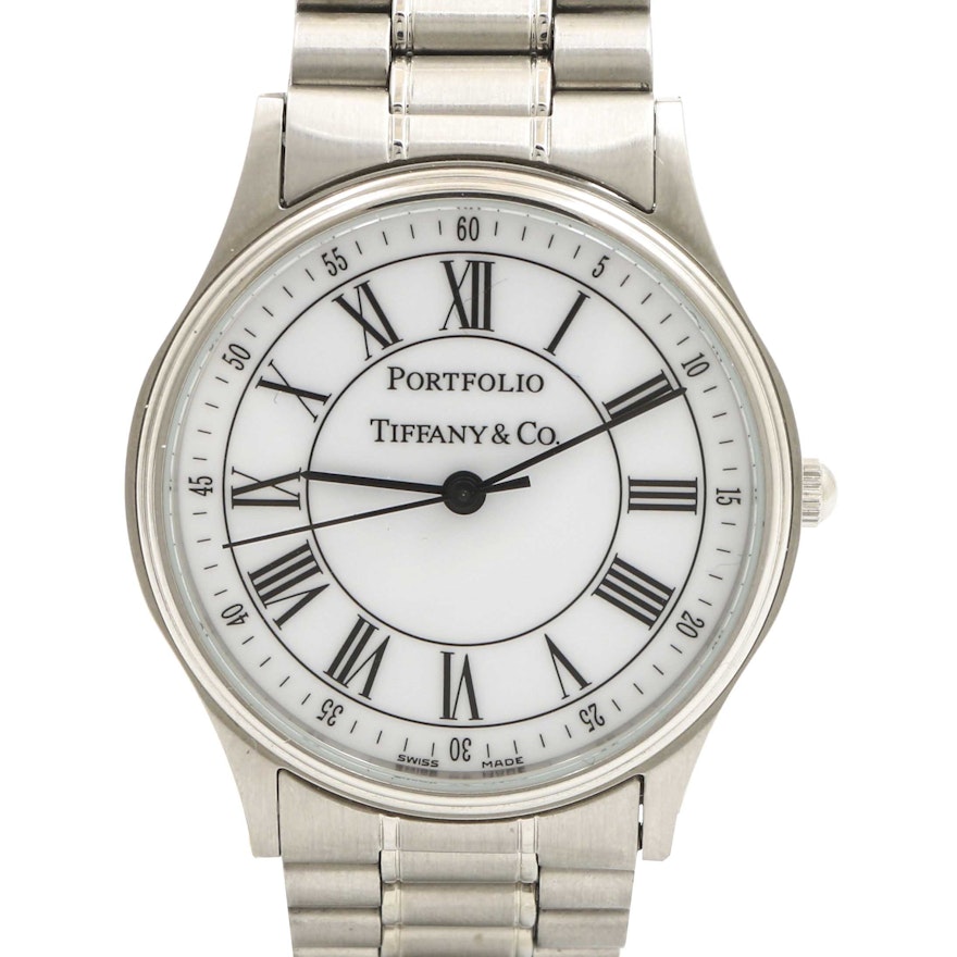 Tiffany & Co. "Portfolio" Stainless Steel Wristwatch