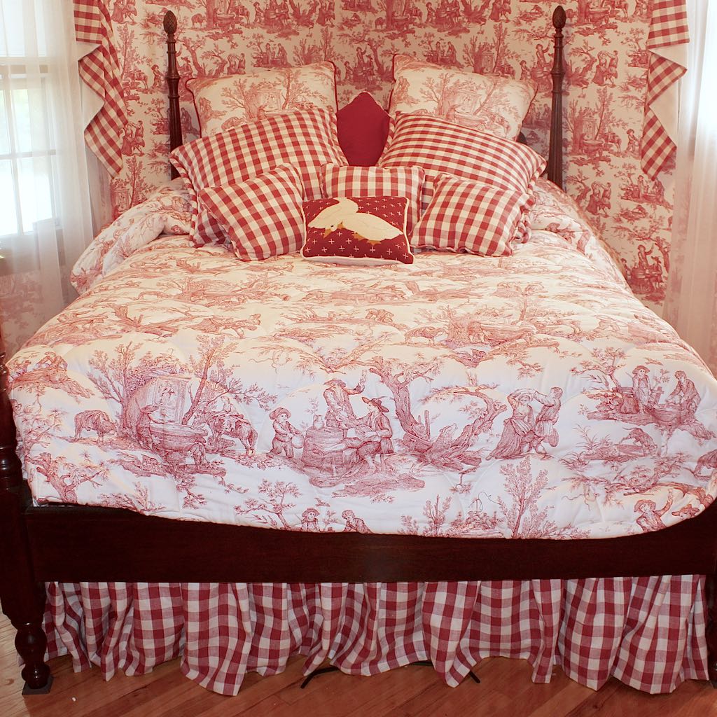 Red Toile Bedding & Curtain Sets EBTH