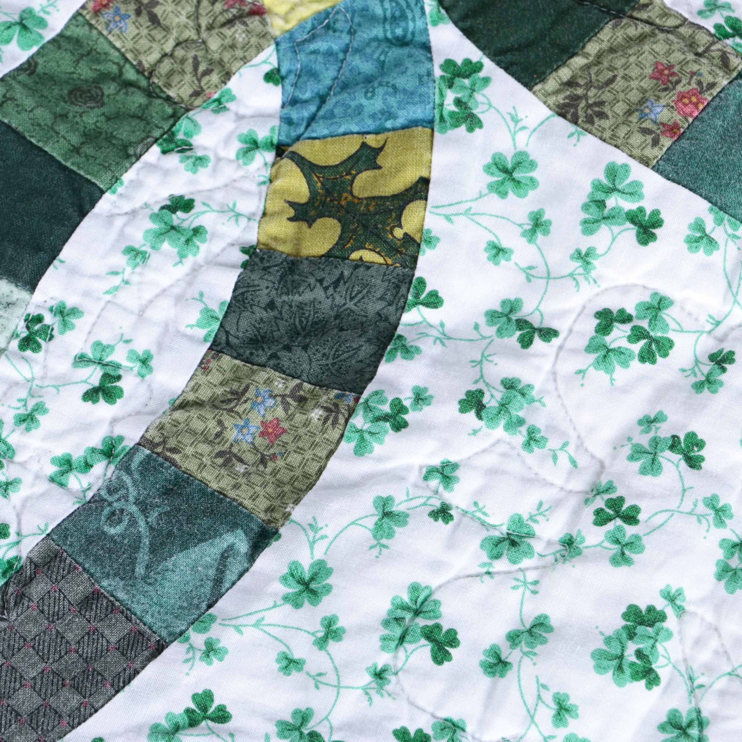 "Double Wedding Ring" Quilt and Pillow Shams EBTH