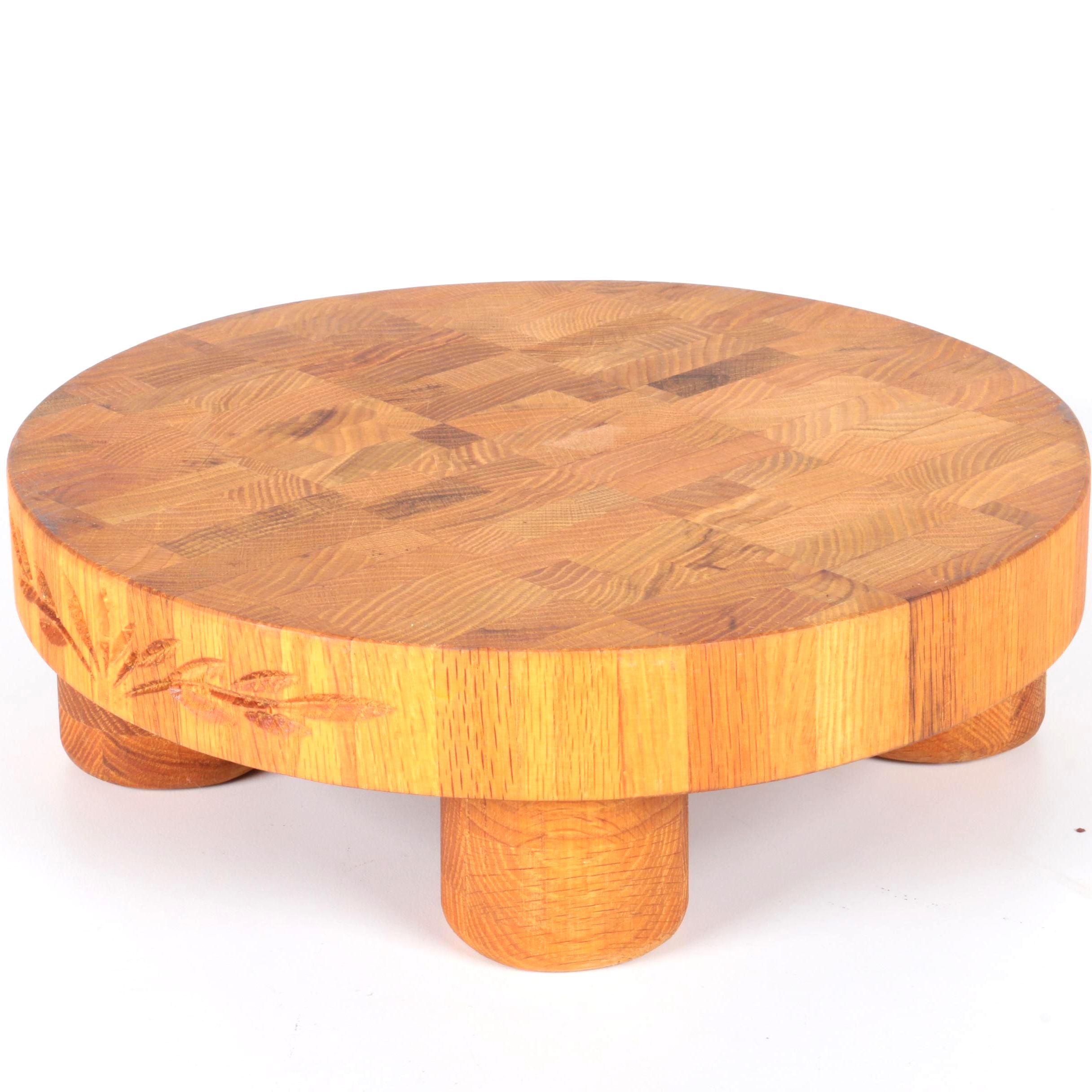 Round Wood Stool Ebth