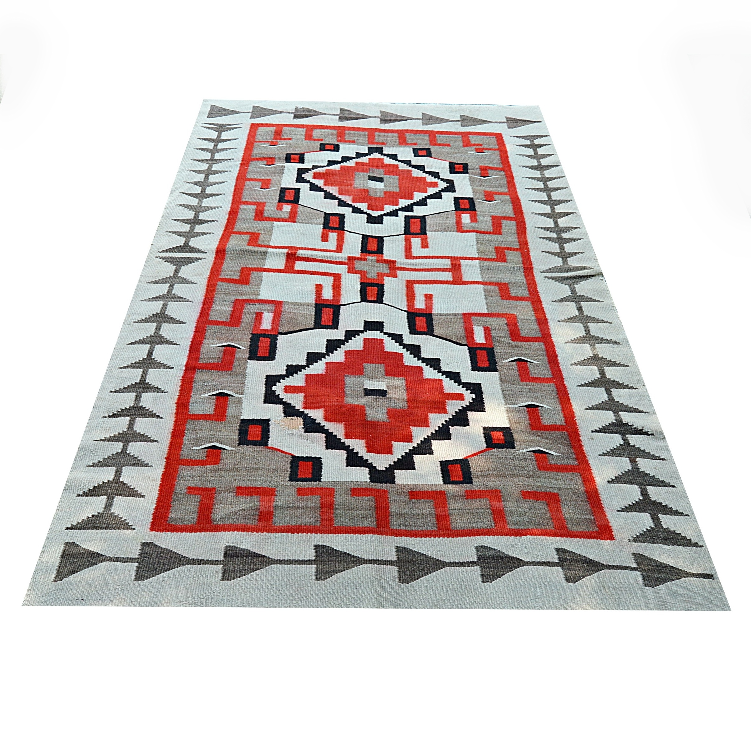 Vintage Hand Woven Native American Style Wool Area Rug EBTH