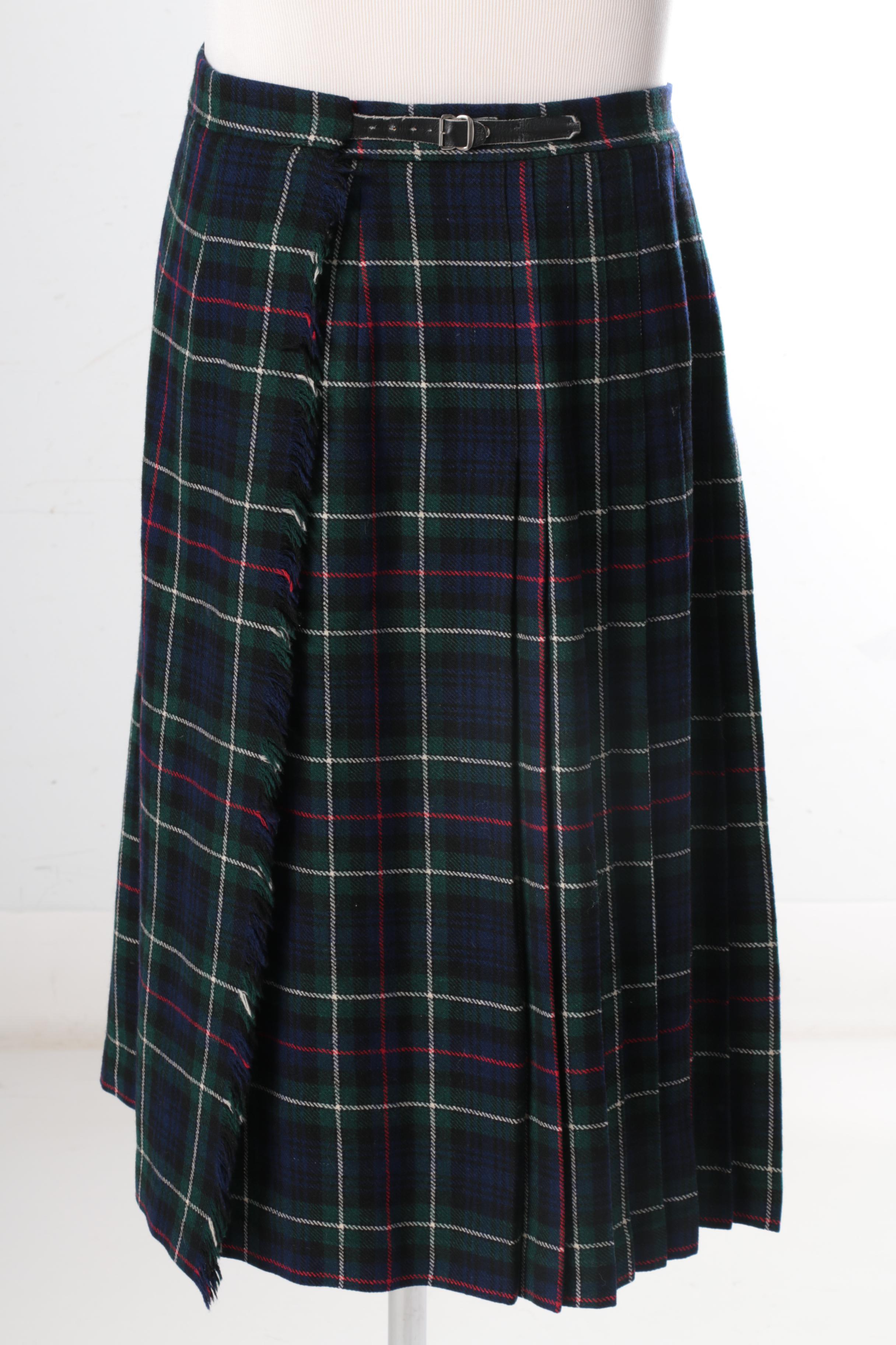 Women's Brendella Plaid Irish Wool Kilt Skirt EBTH