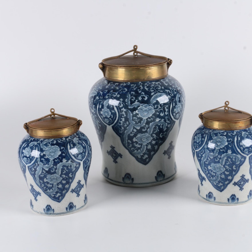 Set of Tozai Home Ceramic Ginger Jars