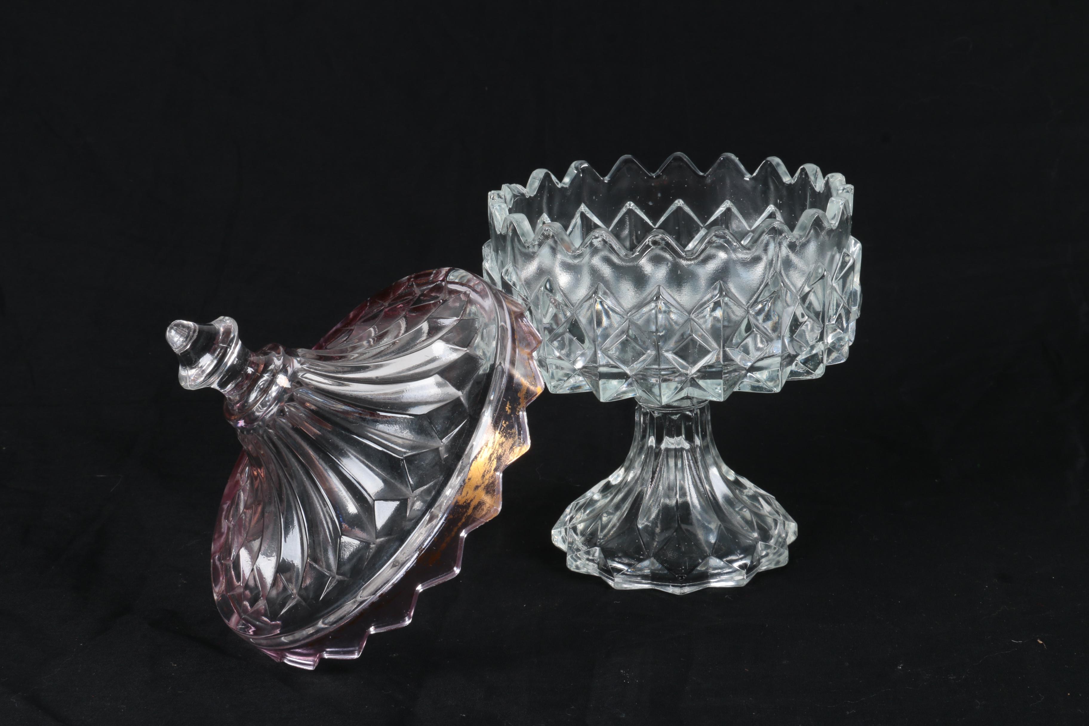 Antique Pressed Glass Compotes including "Sun, Moon and Stars" EBTH