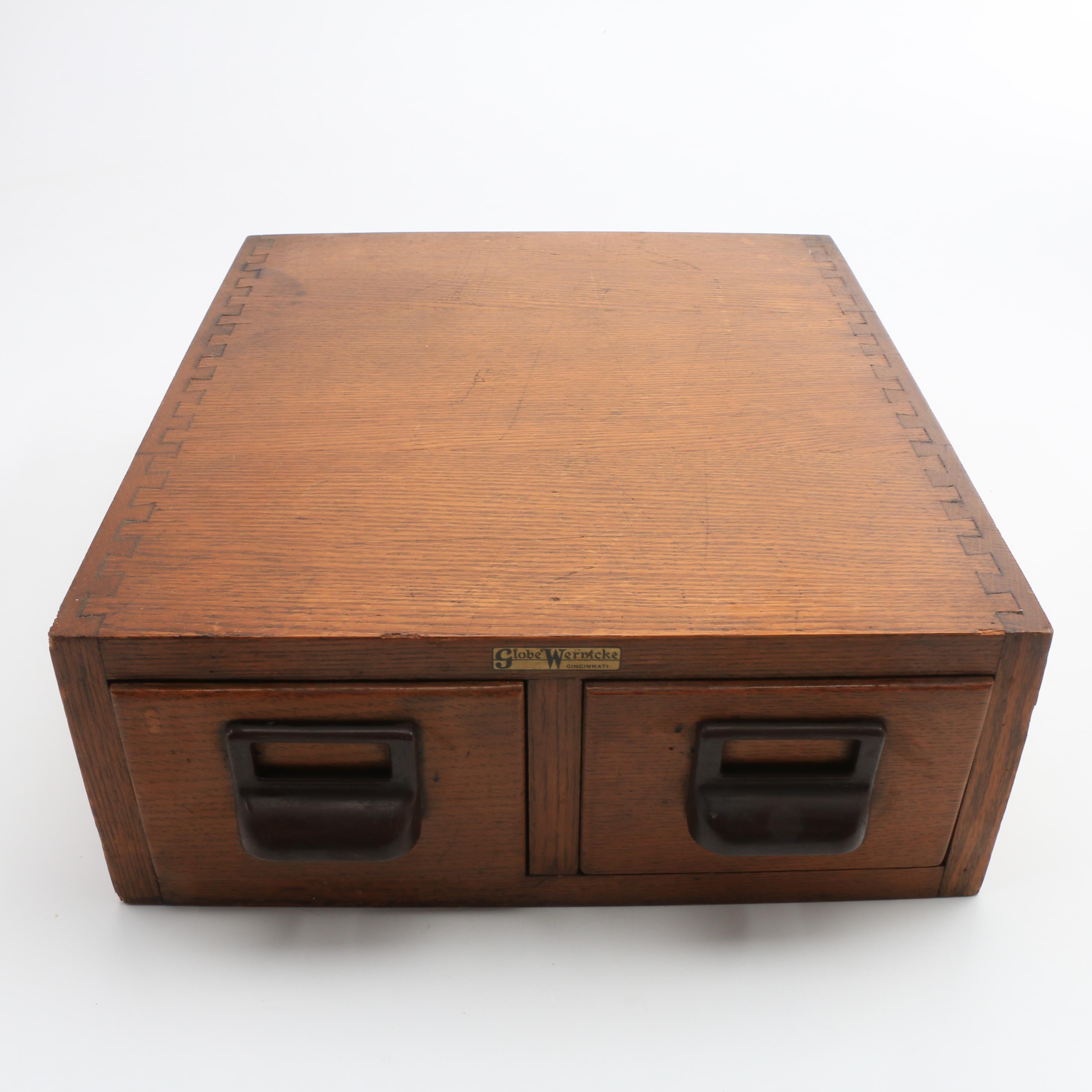 Globe Wernicke Oak Card File EBTH