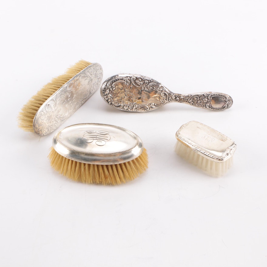 Gorham and Other Sterling Silver Backed Vanity Brushes