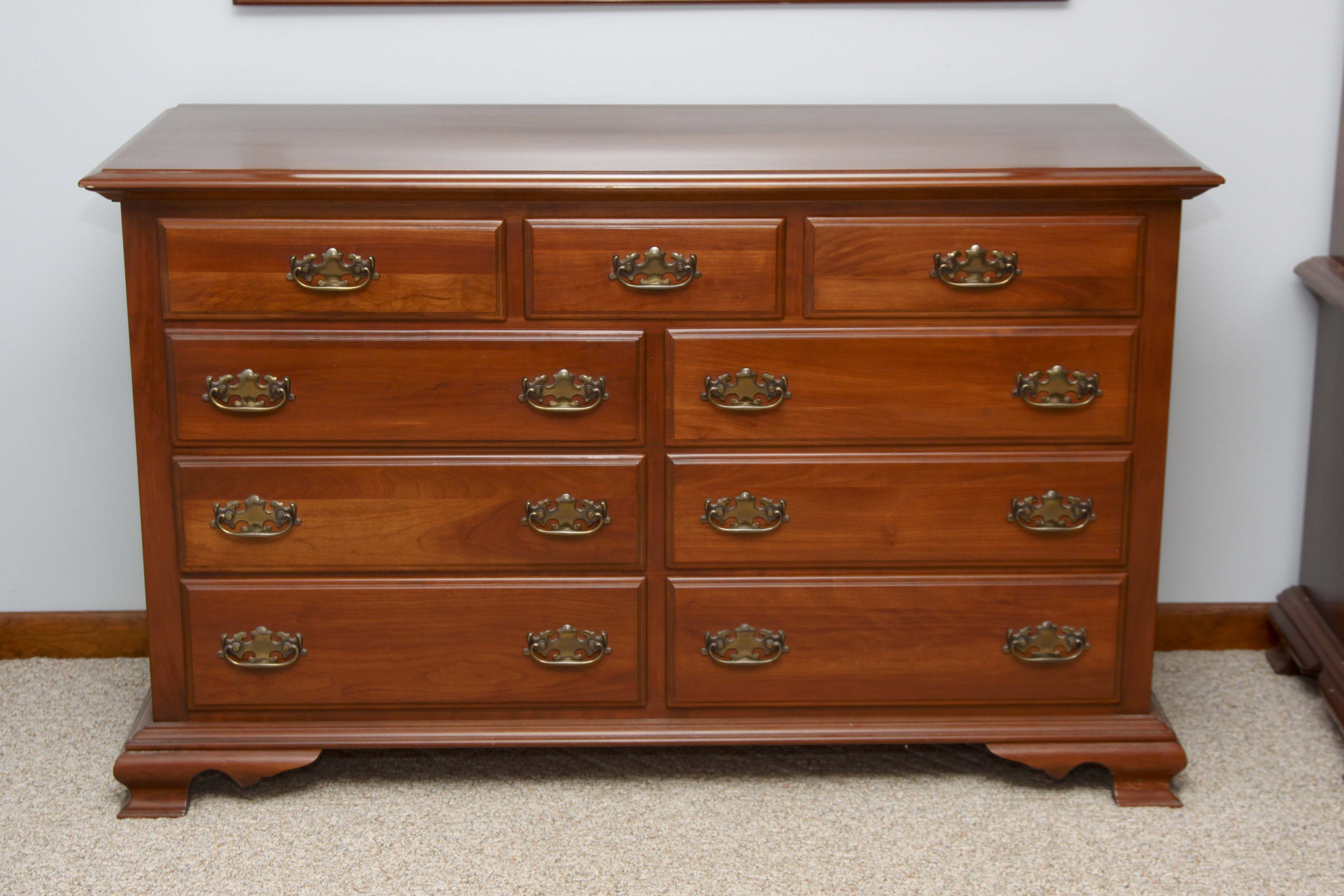 Vintage Federal Style Cherry Dresser and Mirror by Harden Furniture EBTH