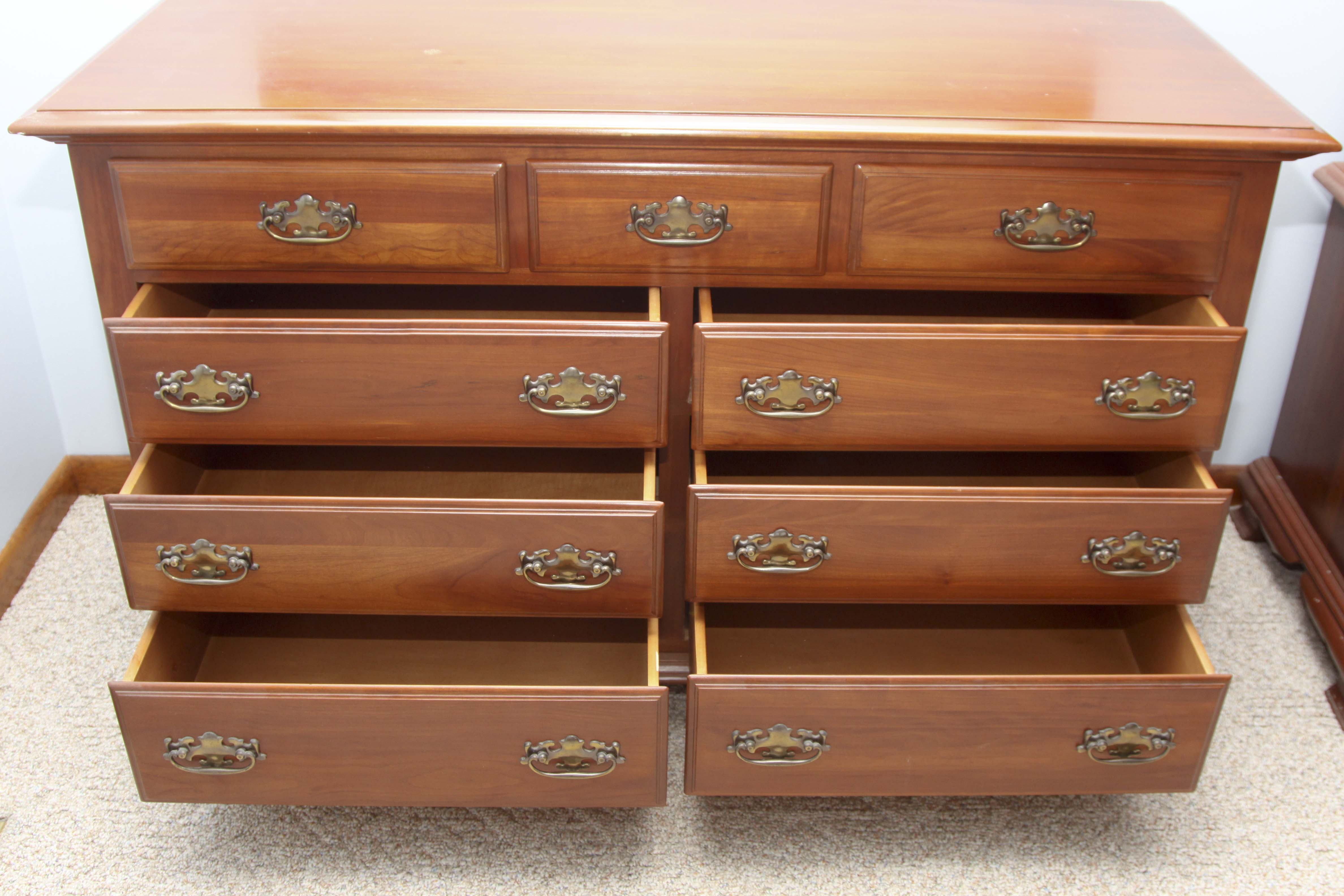 Vintage Federal Style Cherry Dresser and Mirror by Harden Furniture EBTH