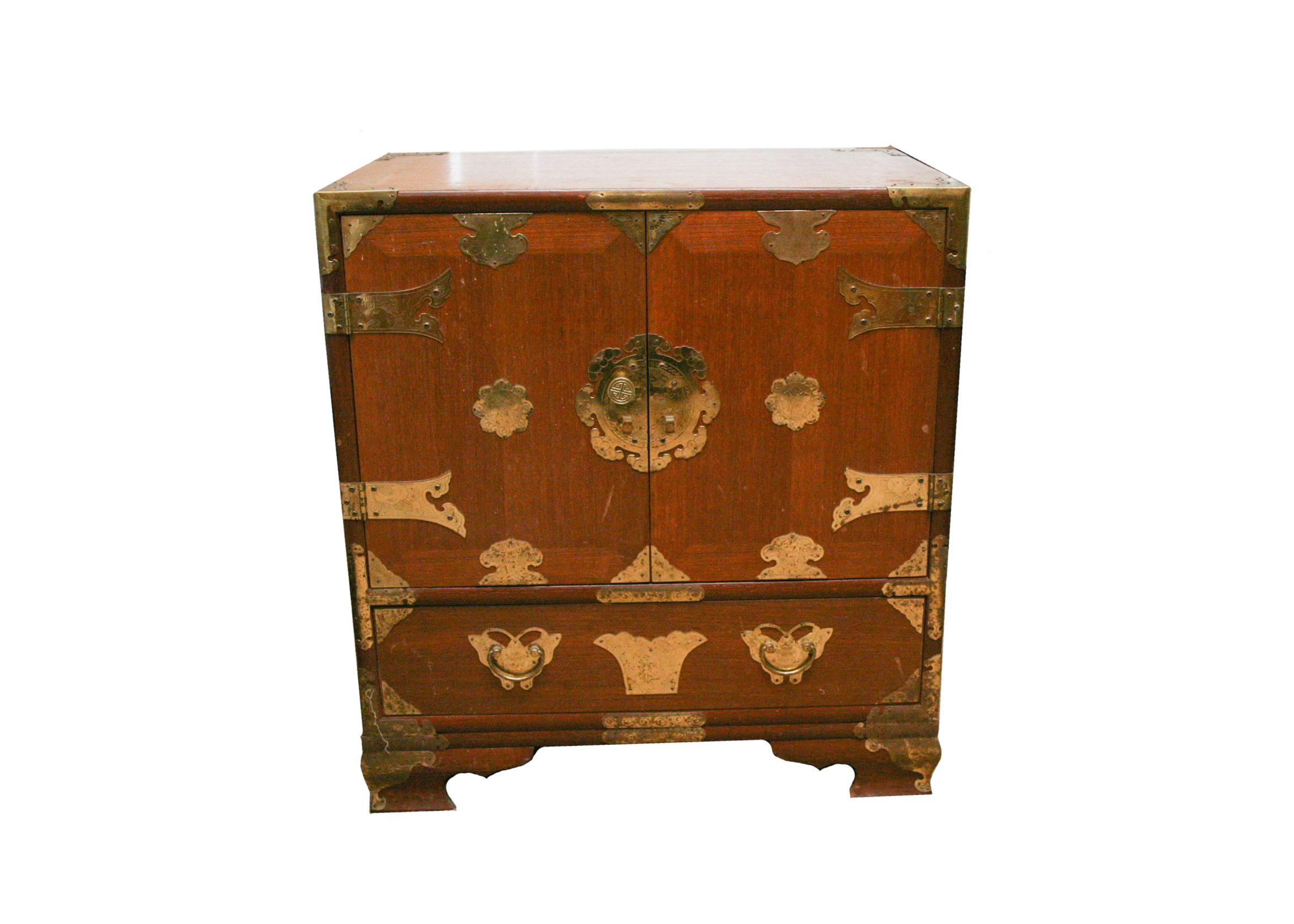 Chinese Style Walnut with Brass Hardware EBTH