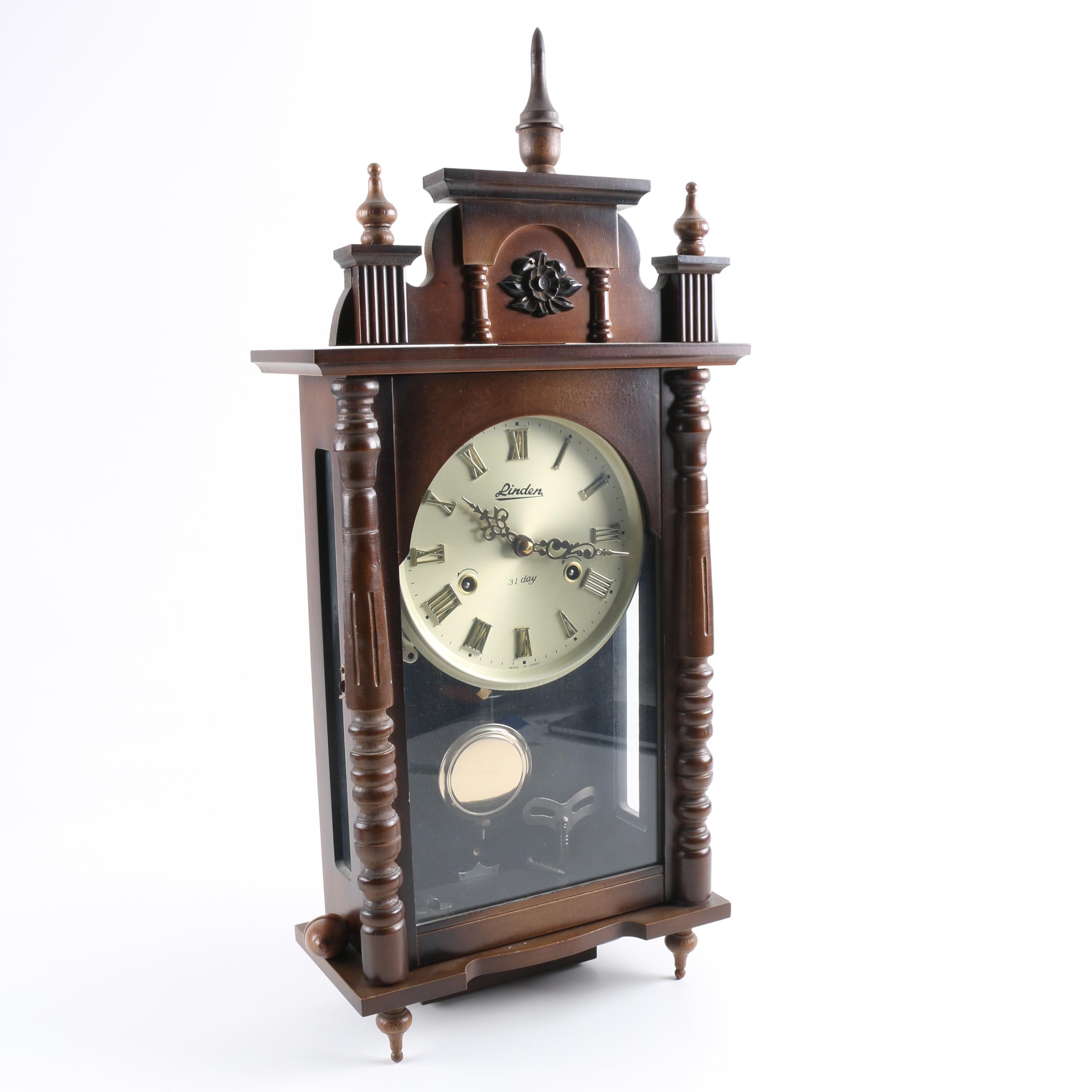 Vintage Linden 31 Day Pendulum Wall Clock EBTH