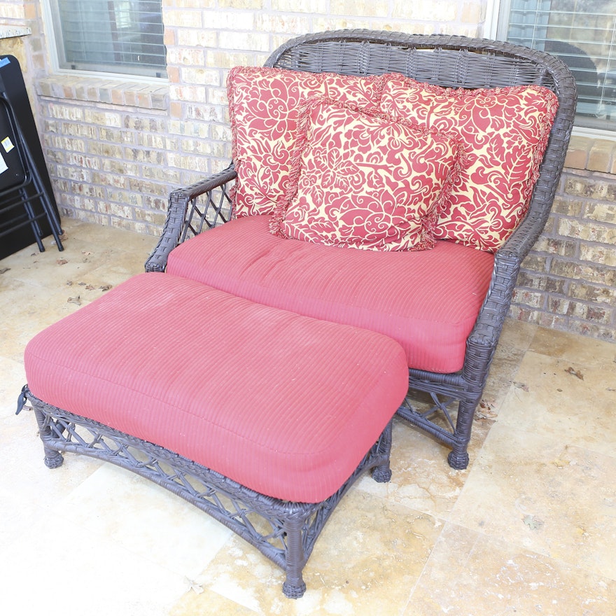 Oversized Wicker Chair With Ottoman Ebth Oversized Wicker Chair With Ottoman