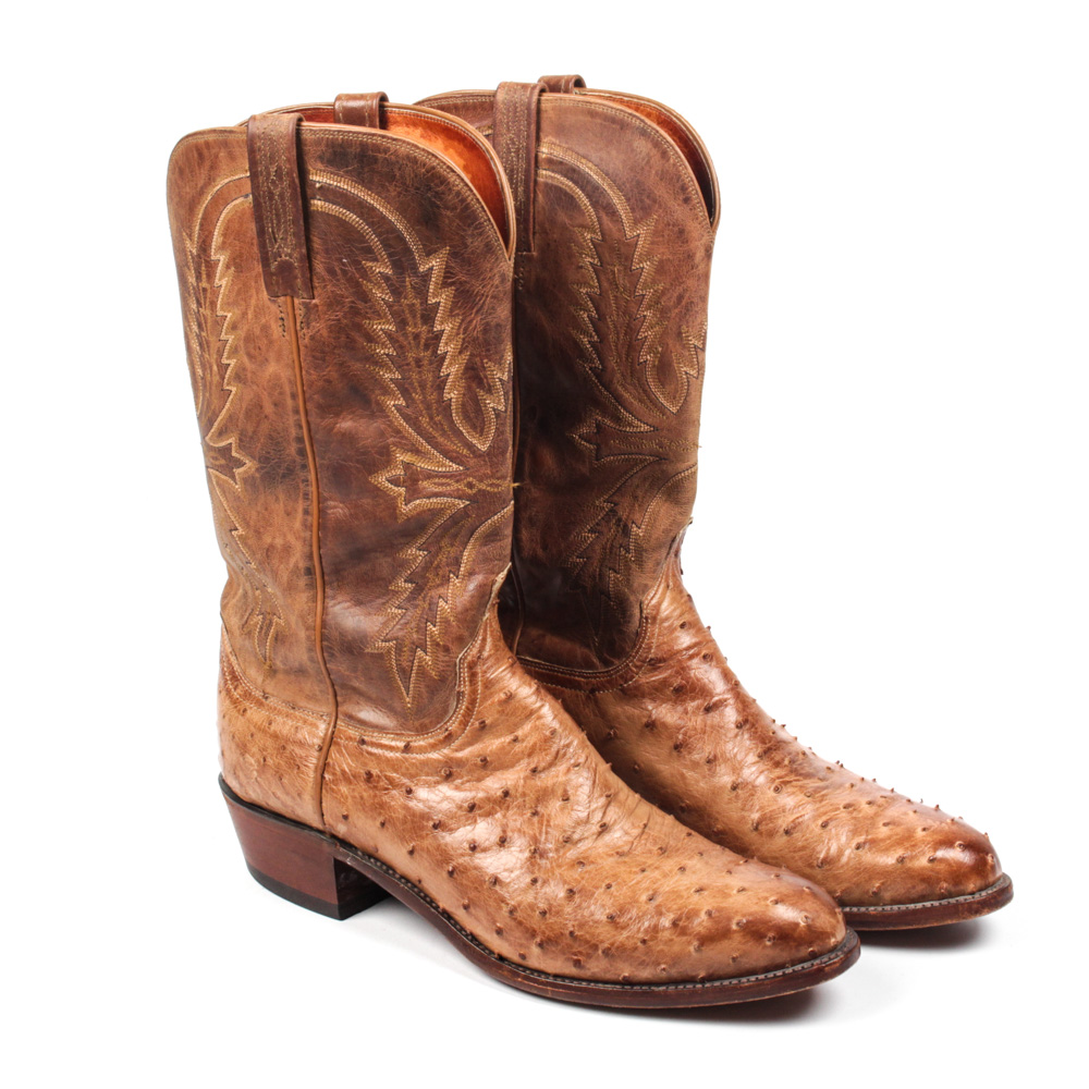 Lucchese Full Quill Ostrich Leather Boots | EBTH