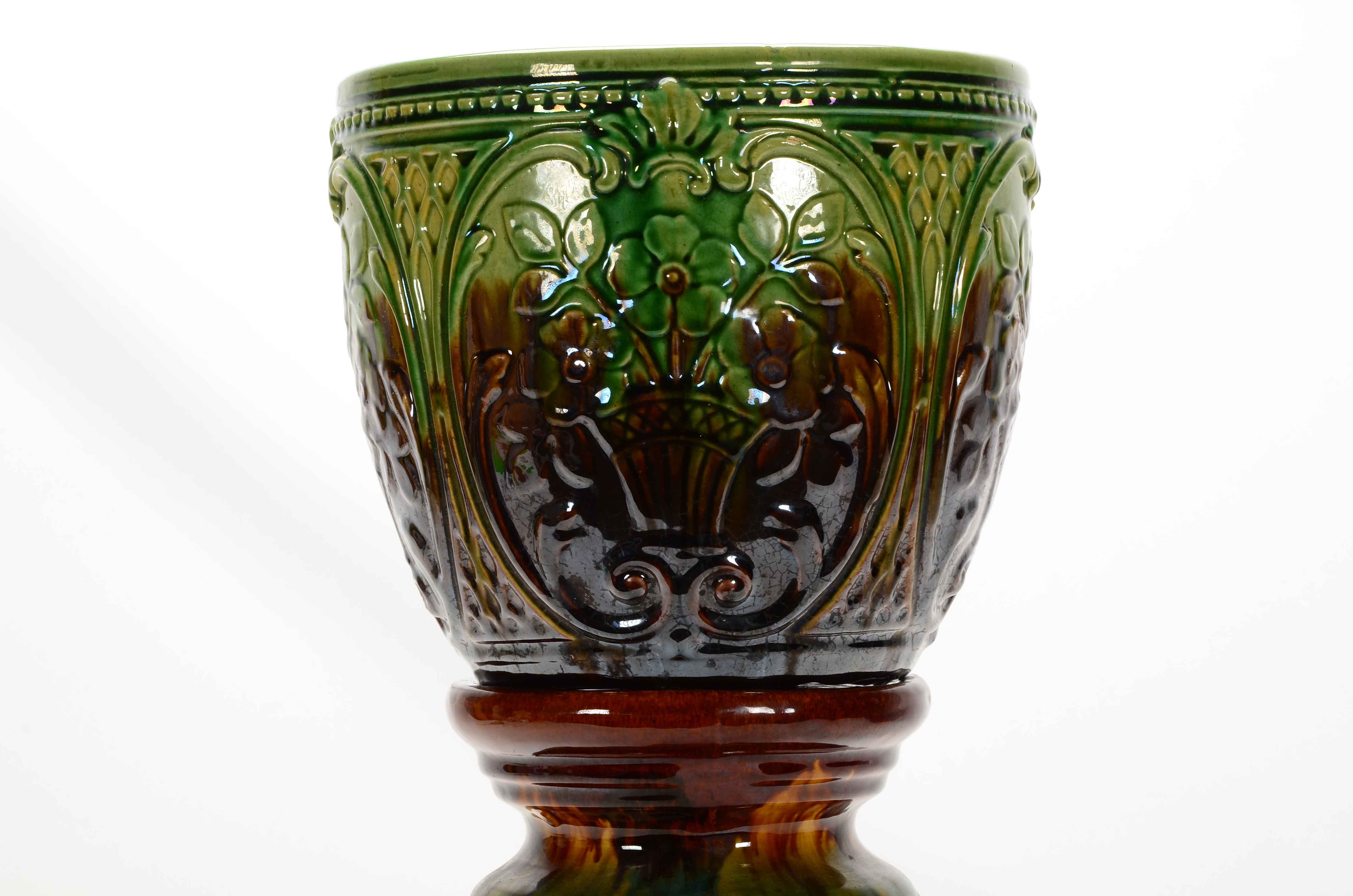 Large Vintage Art Pottery Jardiniere and Pedestal | EBTH