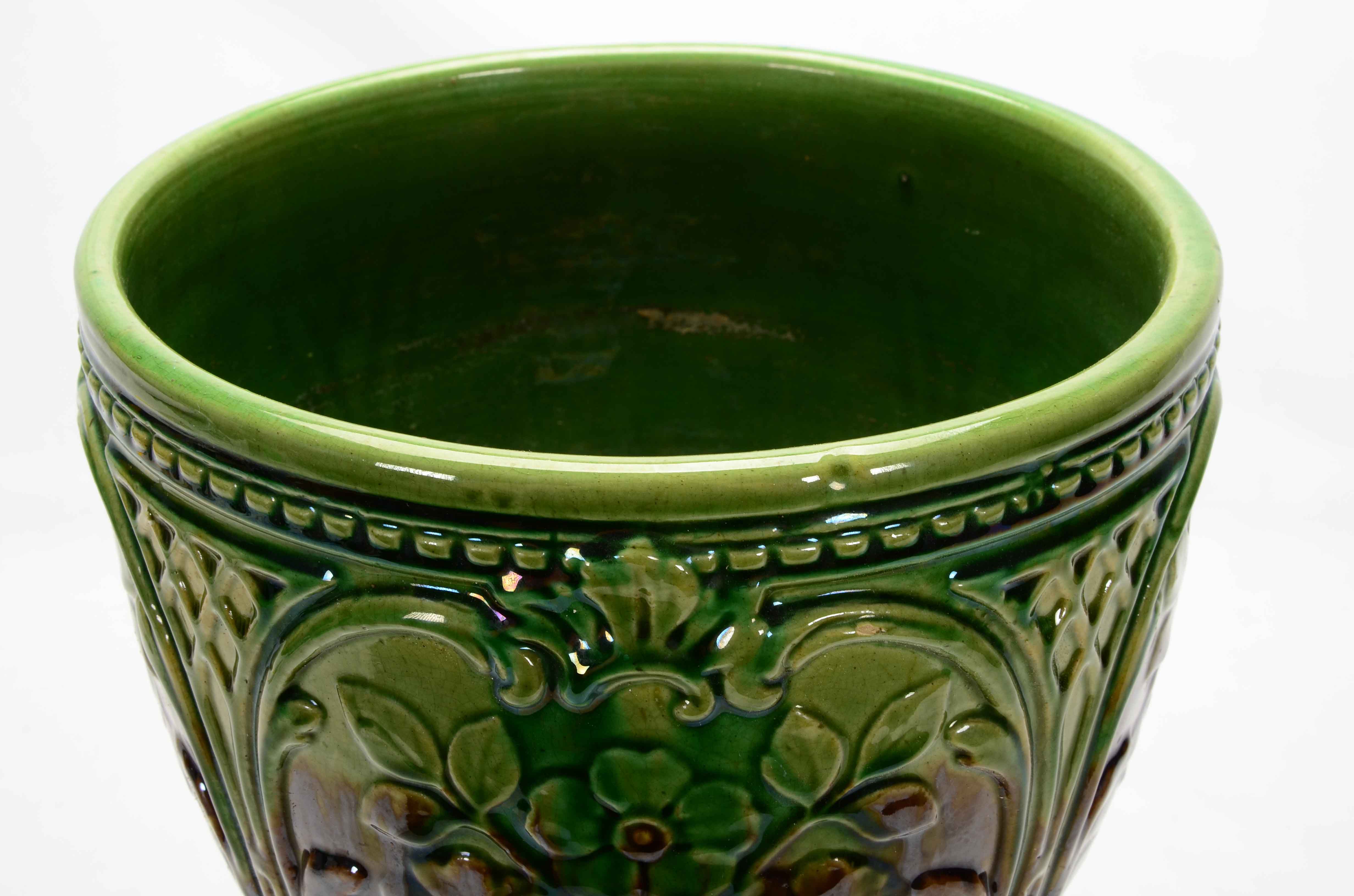 Large Vintage Art Pottery Jardiniere and Pedestal EBTH