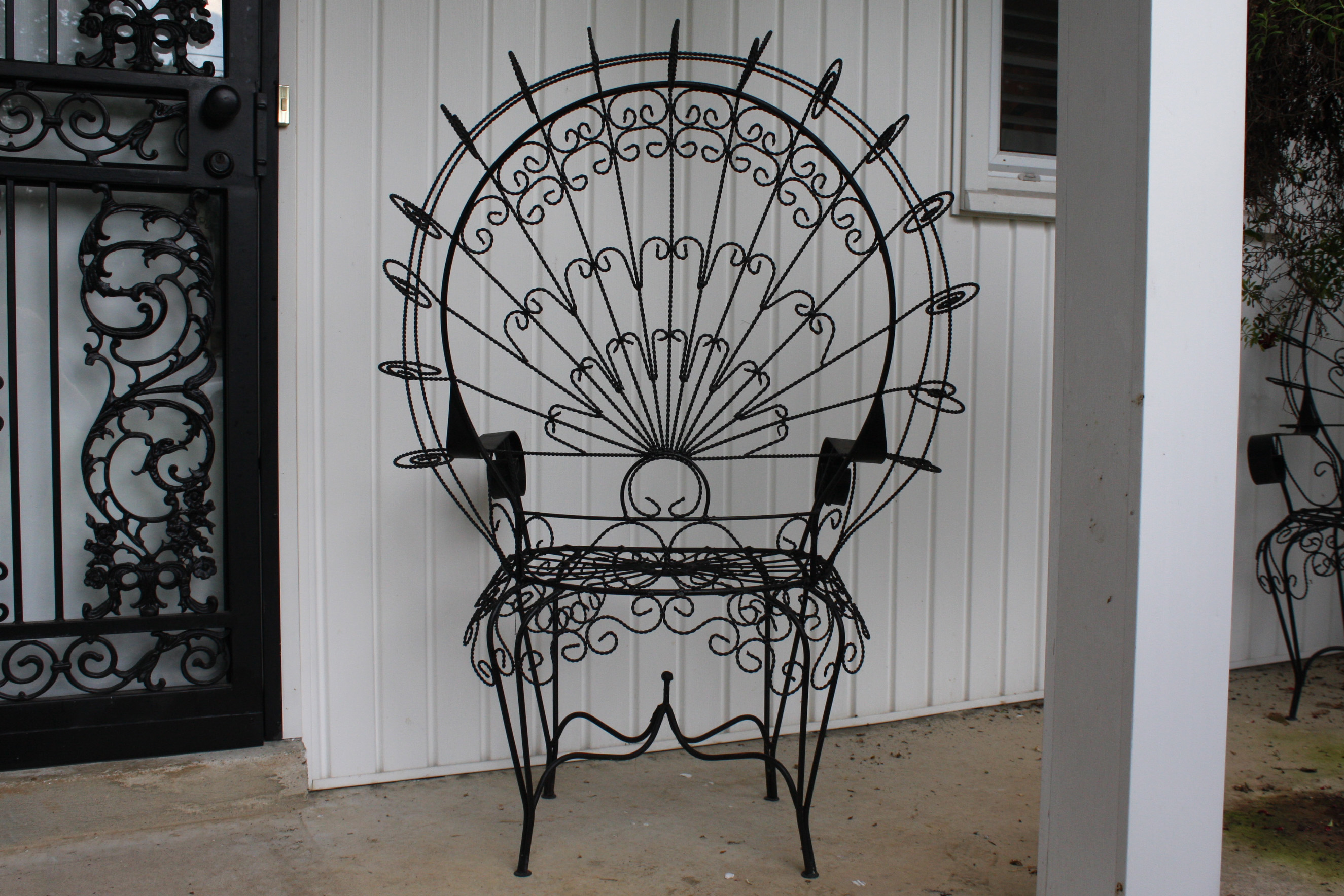 Pair of Metal Outdoor Peacock Chairs EBTH