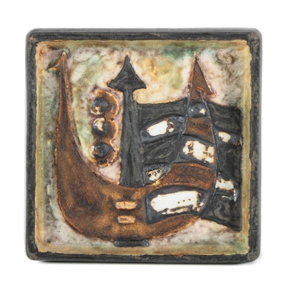 Helmut Schäffenacker Ceramic Wall Plaque "Ship" Helmut Schäffenacker Ceramic Wall Plaque "Ship"
