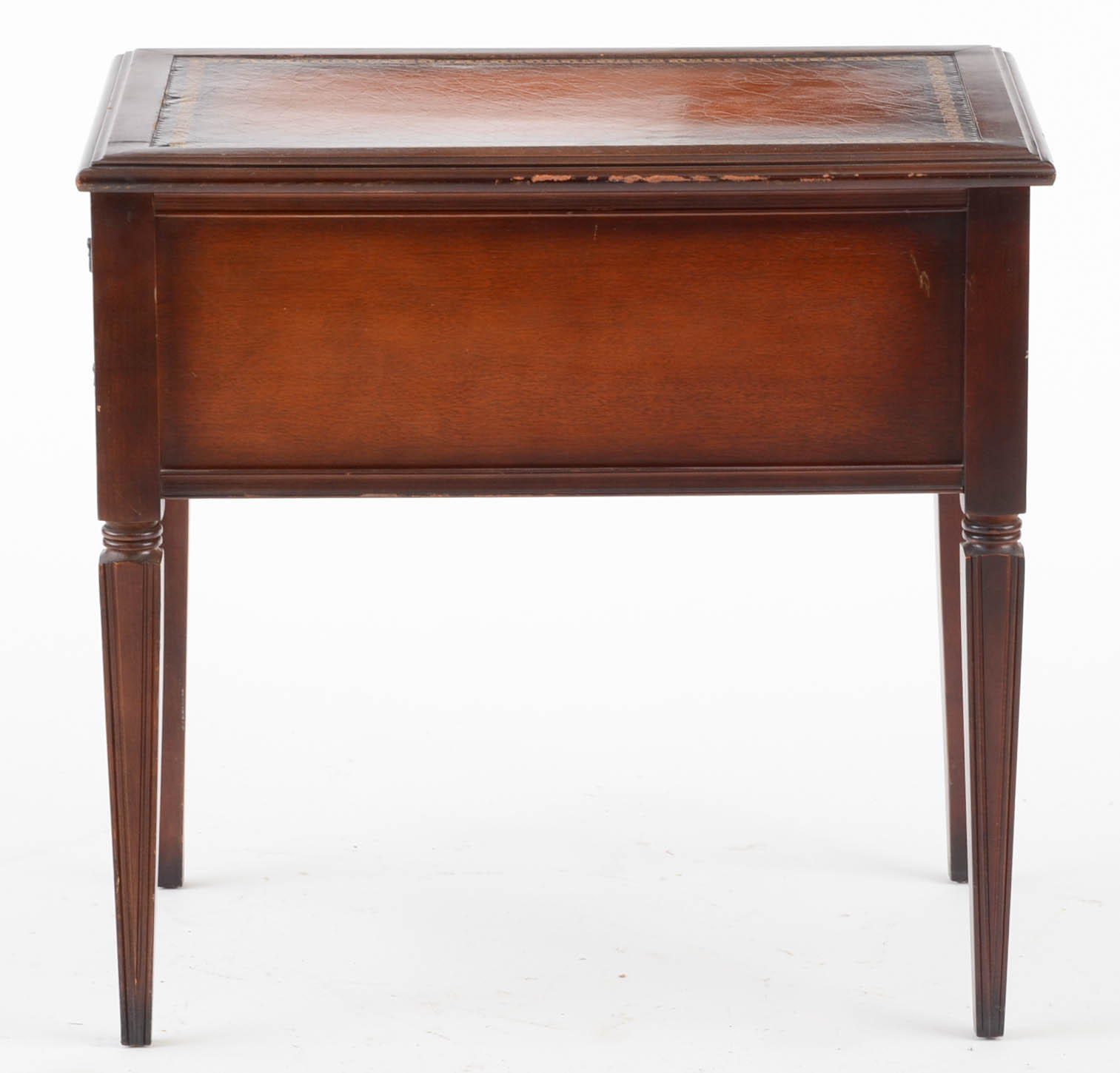 Vintage Mahogany Leather Top End Table EBTH