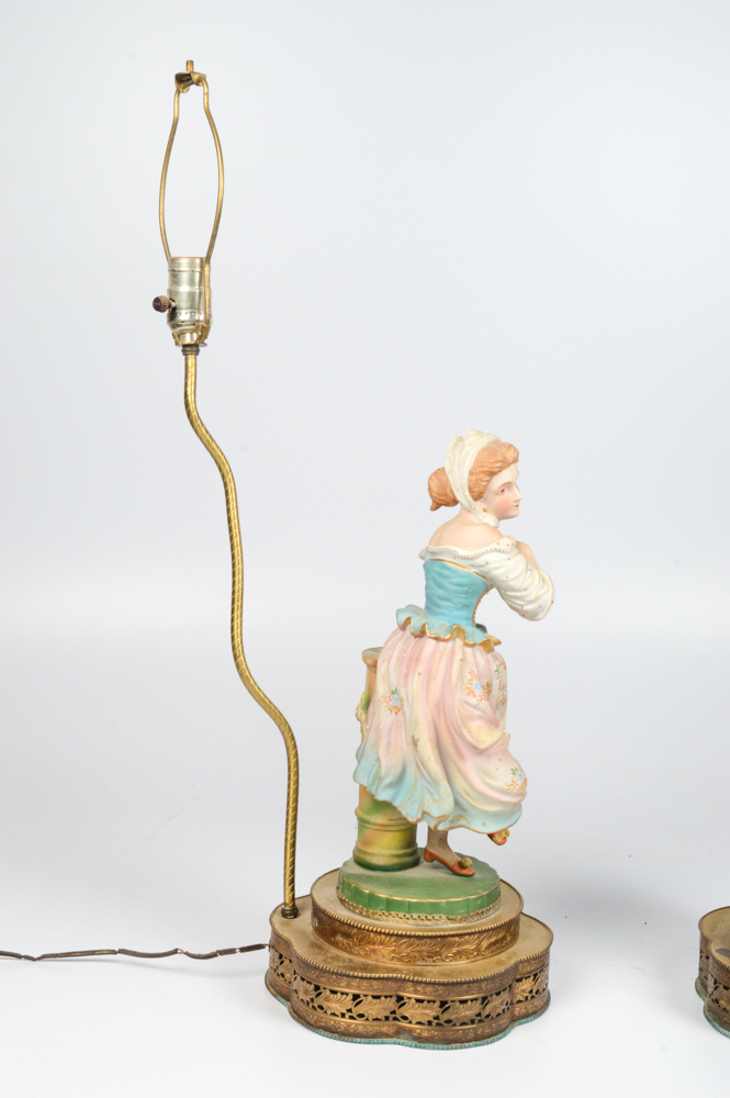 Vintage Porcelain Figurine Table Lamps EBTH