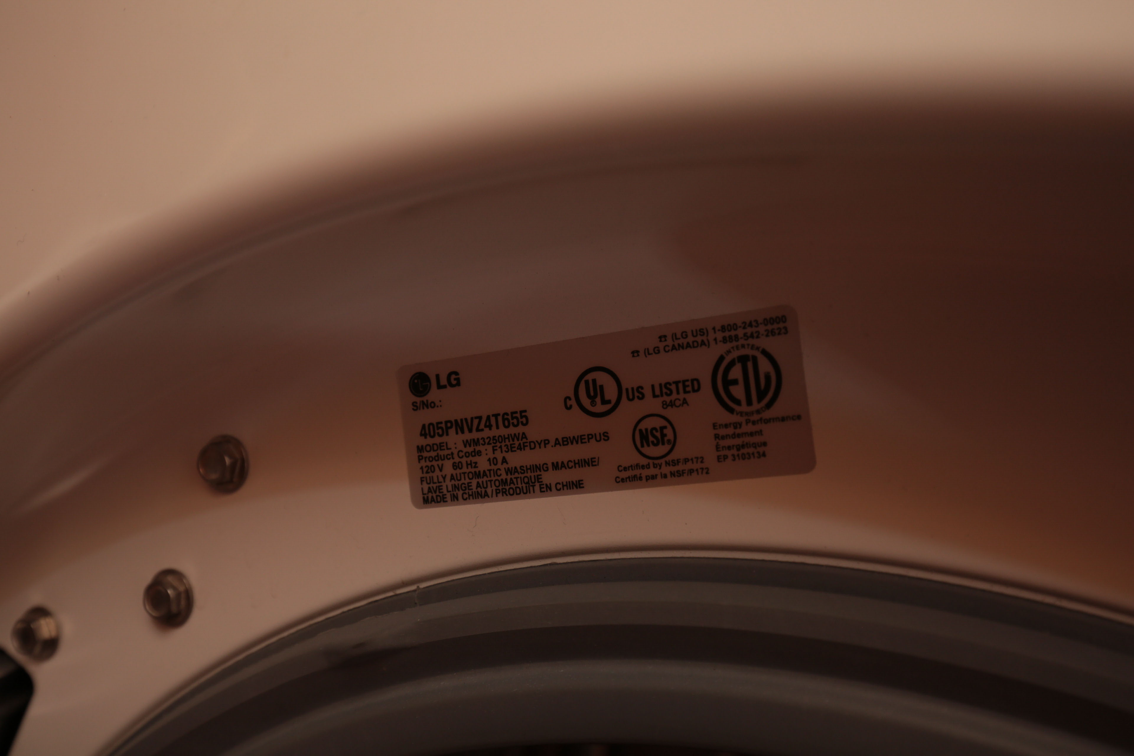 LG Front Loading True Balance Washer & Dryer EBTH