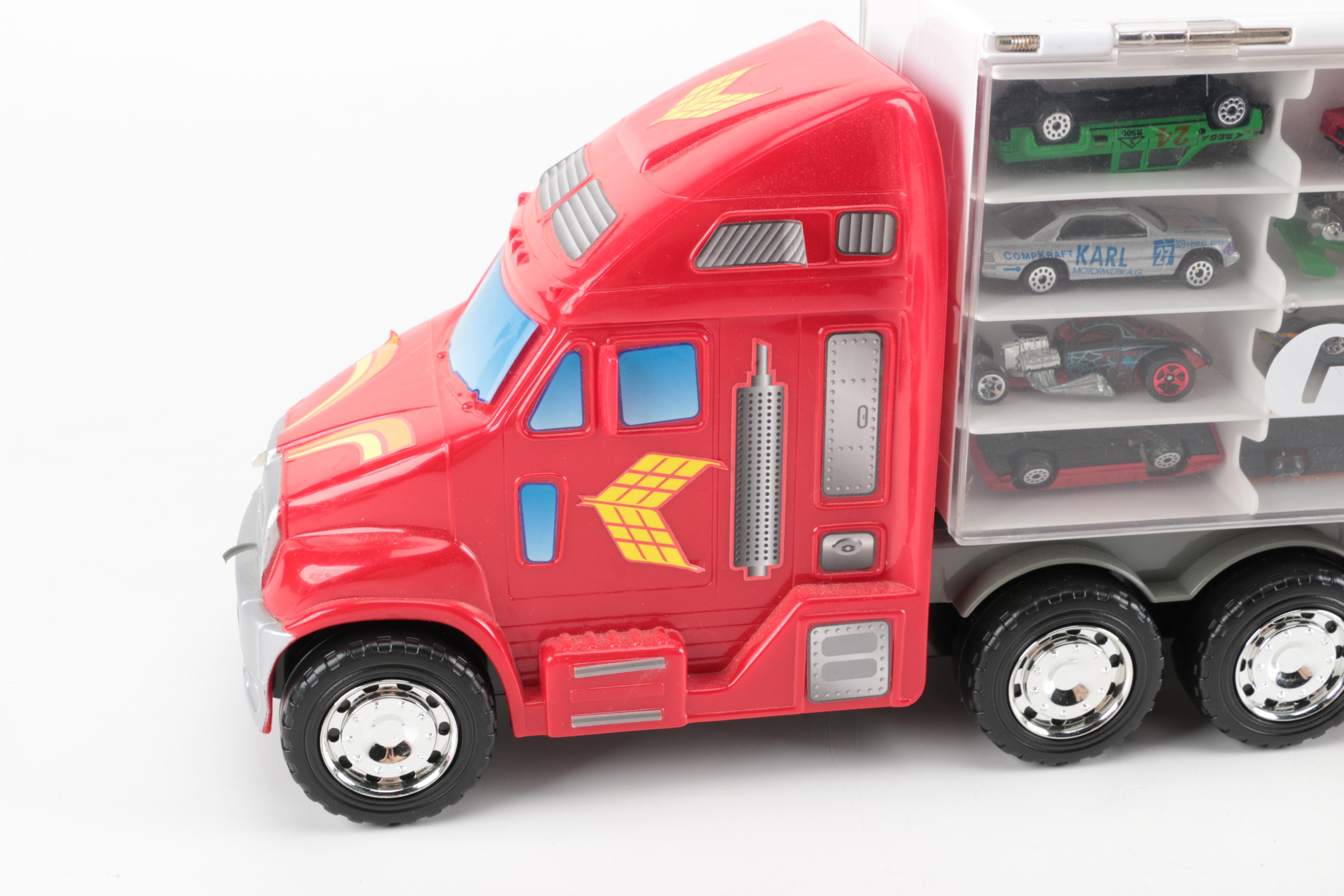 Redbox Goodyear SemiTruck Display and Transport Case with Cars EBTH