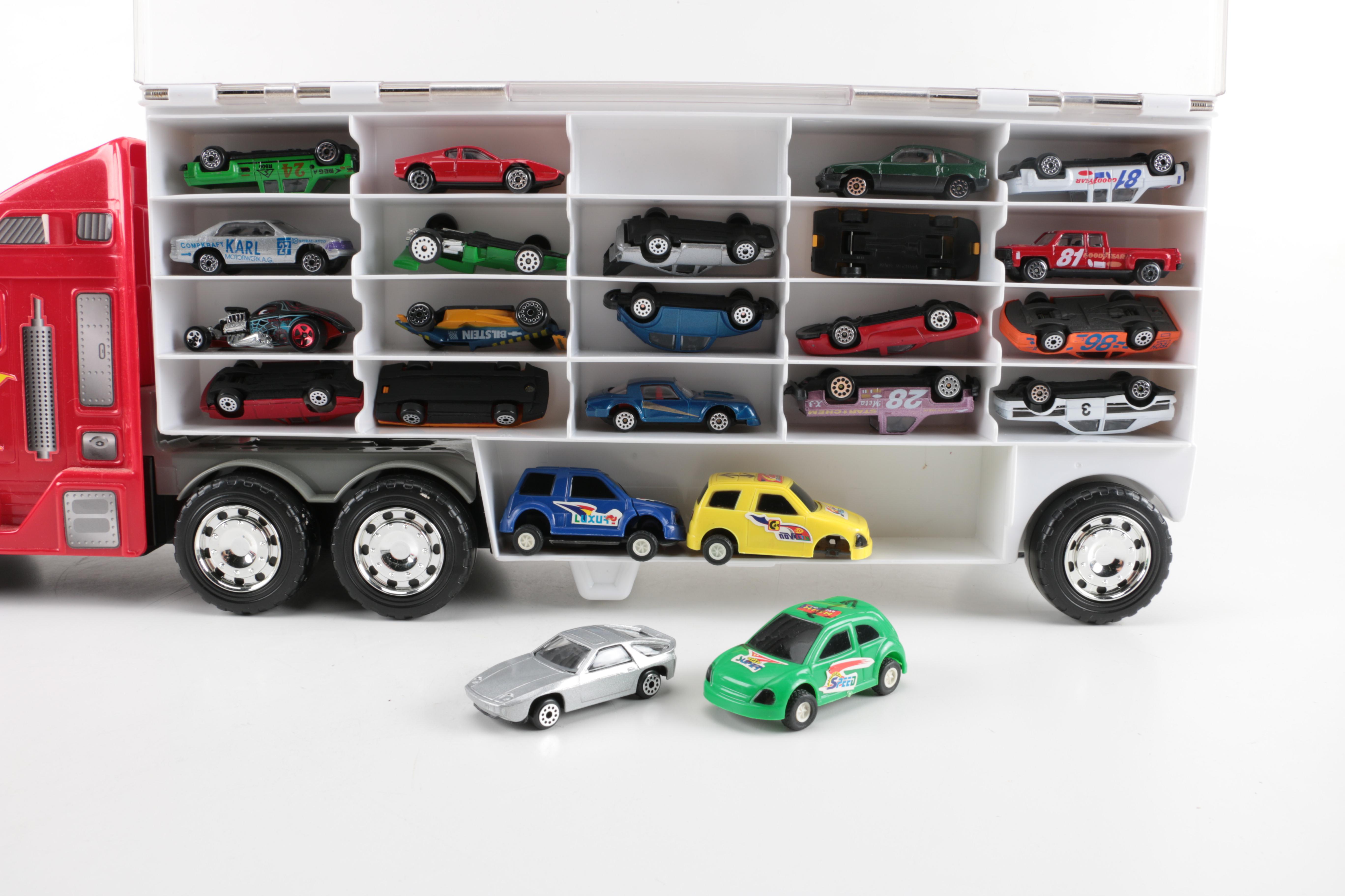 Redbox Goodyear SemiTruck Display and Transport Case with Cars EBTH