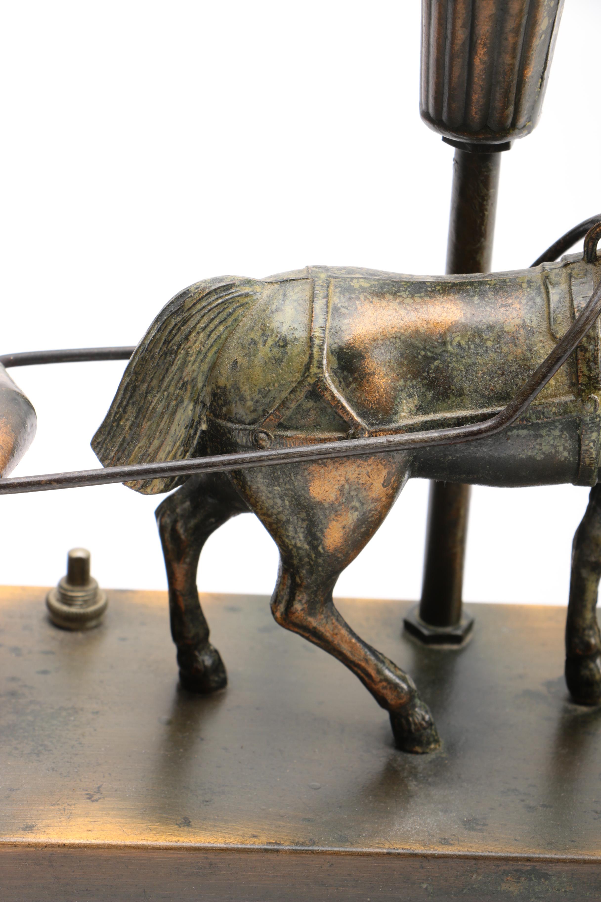 United Art Deco Horse and Carriage Clock Lamp EBTH