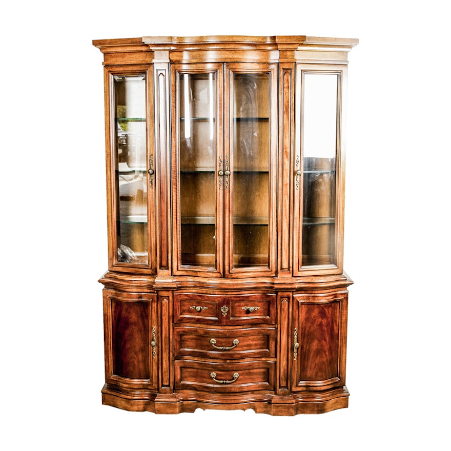 Vintage Mahogany China Cabinet By Unique Furniture Makers Ebth