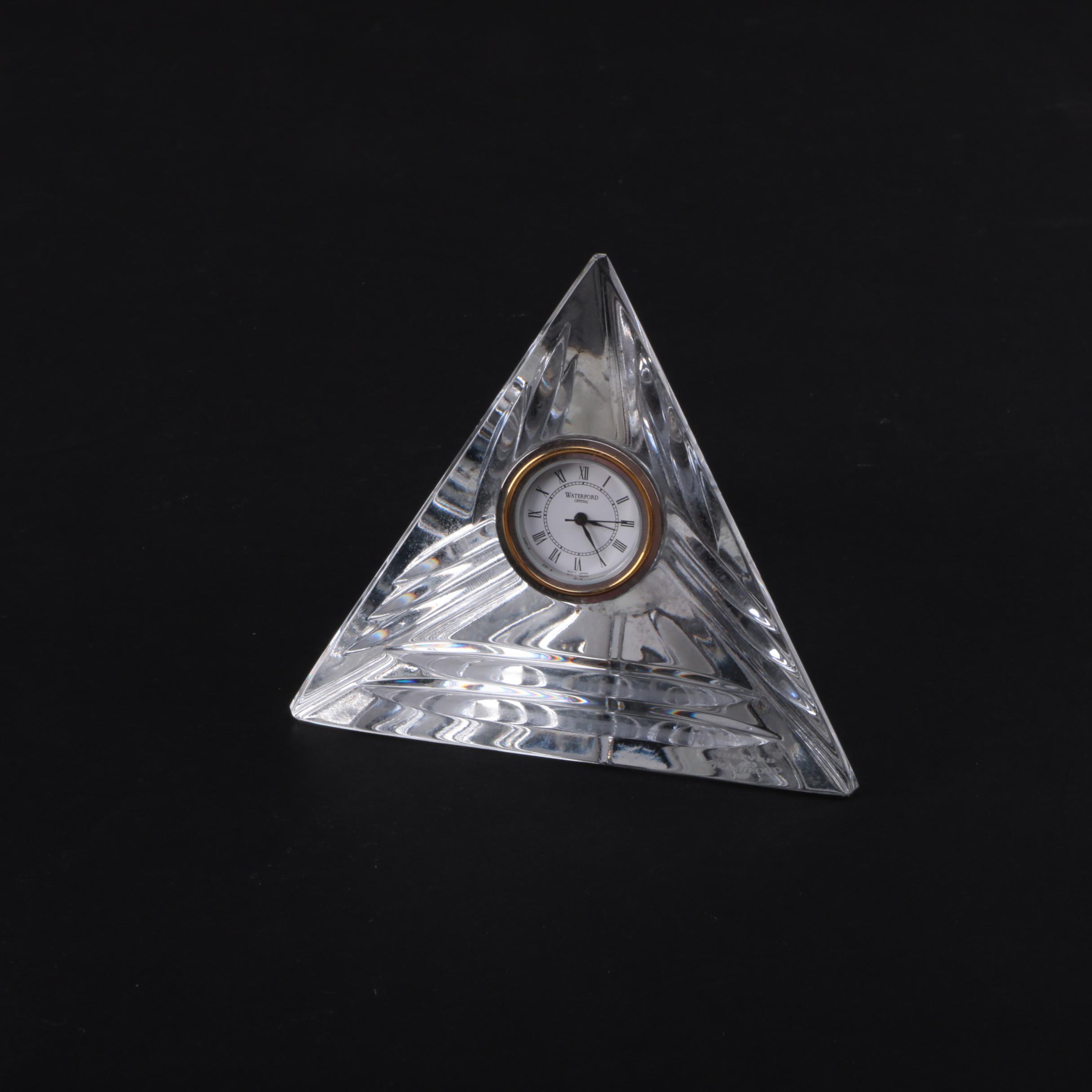 Waterford Crystal "Pyramid" Desk Clock EBTH