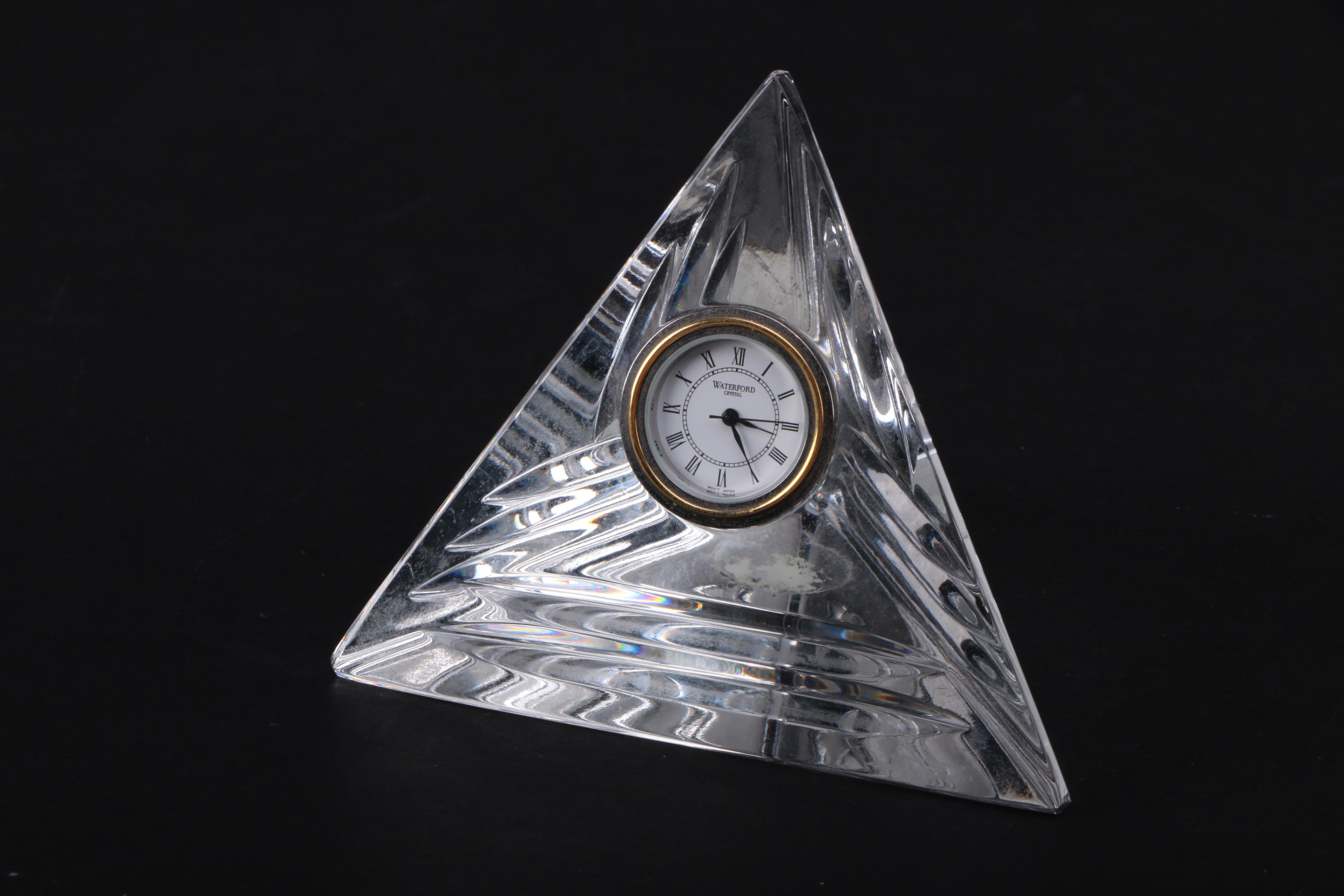 Waterford Crystal "Pyramid" Desk Clock EBTH