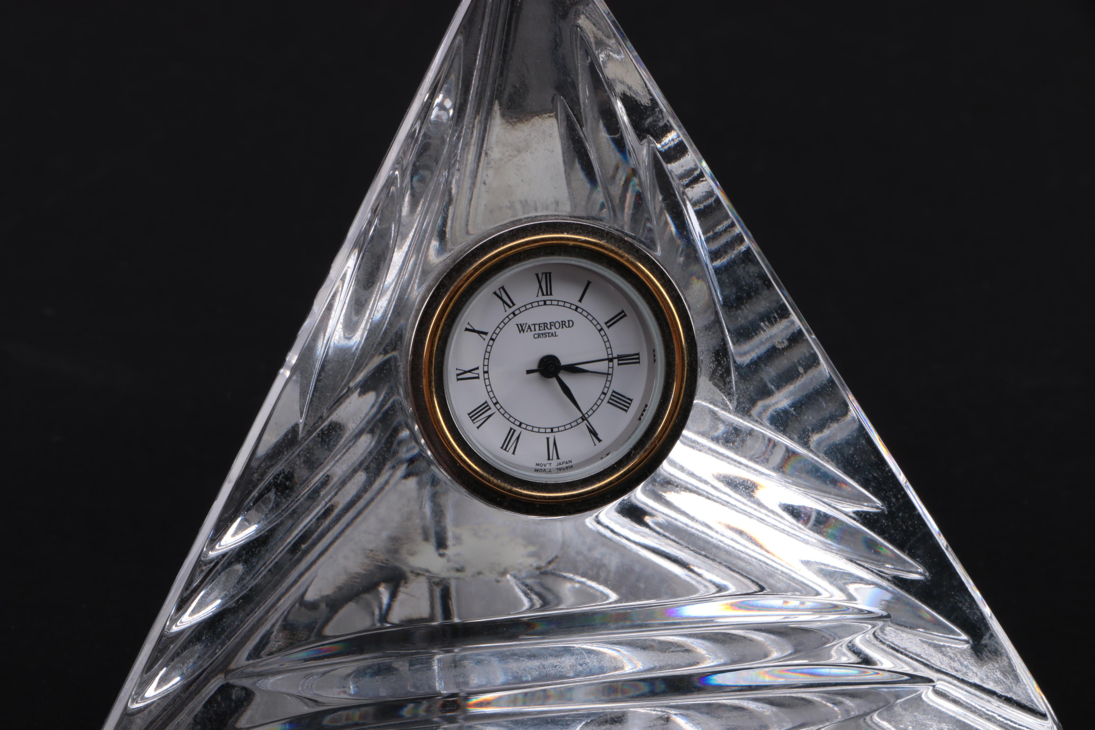 Waterford Crystal "Pyramid" Desk Clock EBTH